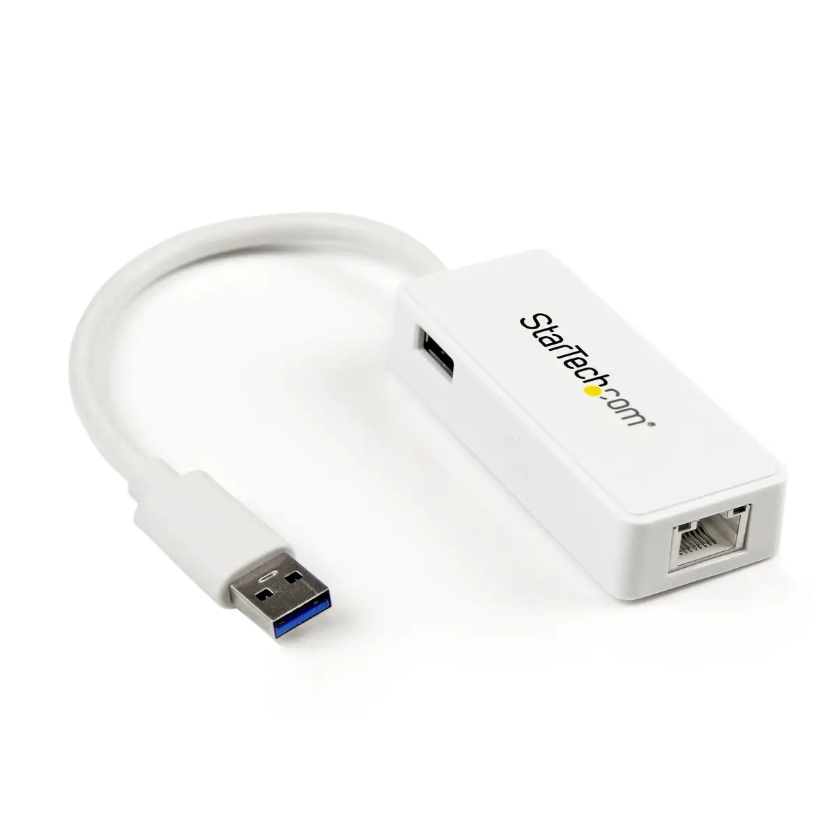 USB 3.0 Gigabit Ethernet LAN Adapter mit USB Port weiß