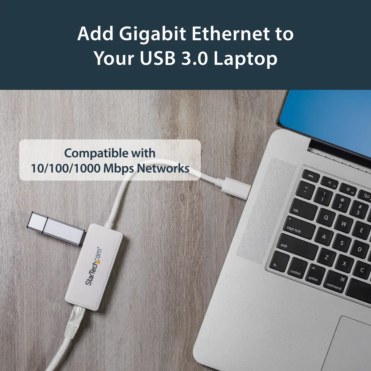 StarTech USB 3.0 Gigabit Ethernet LAN adaptor with USB Port white
