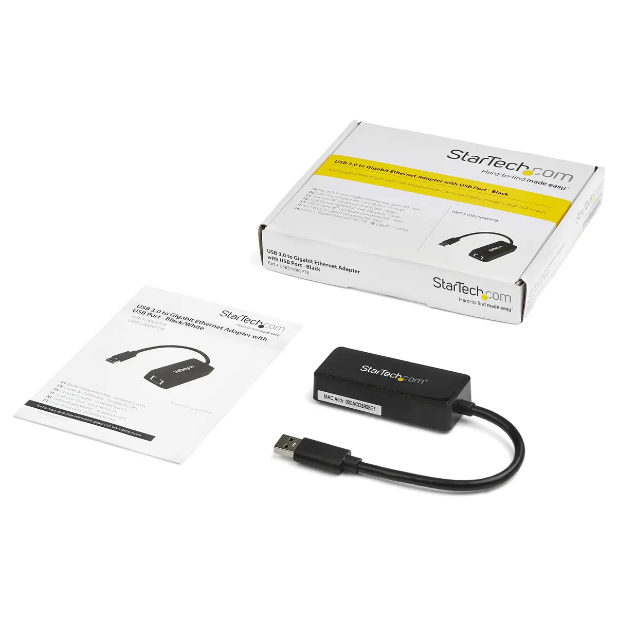 StarTech USB 3.0 to Gigabit Ethernet adaptor black