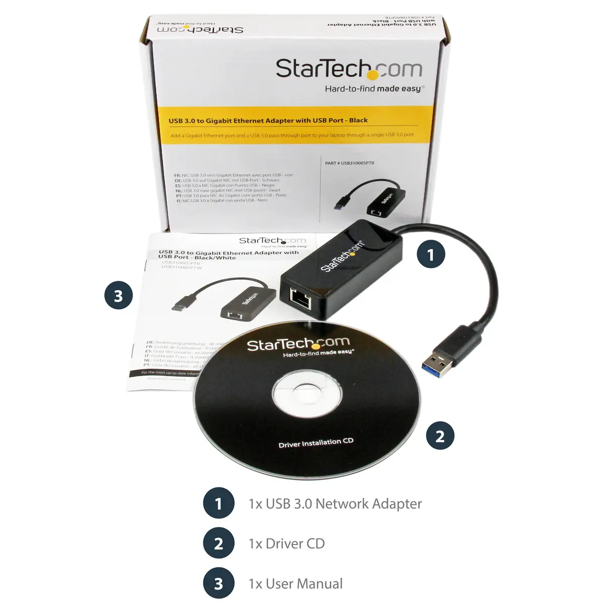 StarTech USB 3.0 to Gigabit Ethernet adaptor black