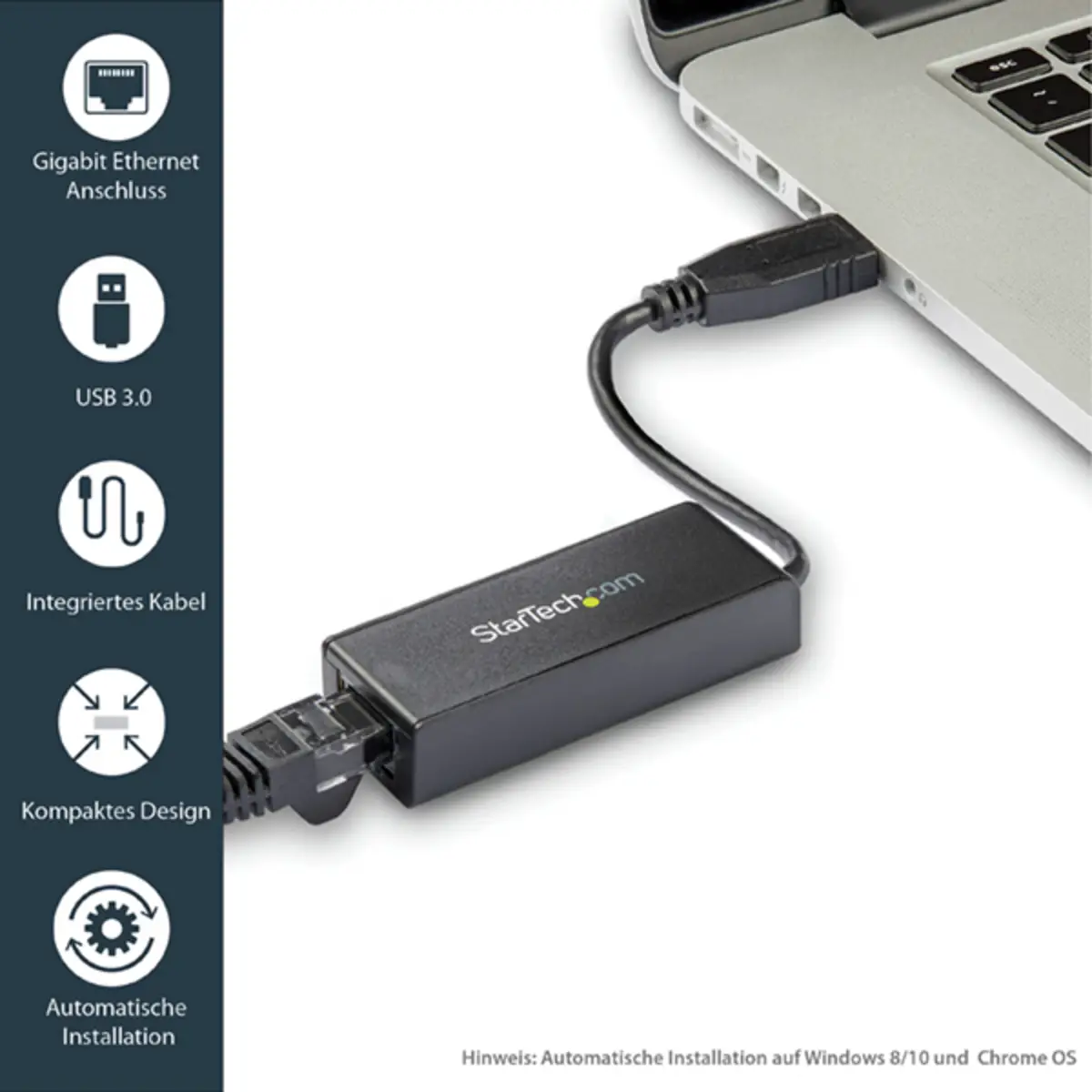 USB 3.0 auf Gigabit Ethernet LAN Adapter Schwarz