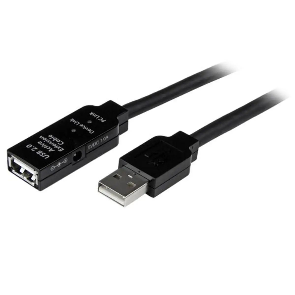 StarTech activees USB2.0 extensionscable plug/socket black 20m