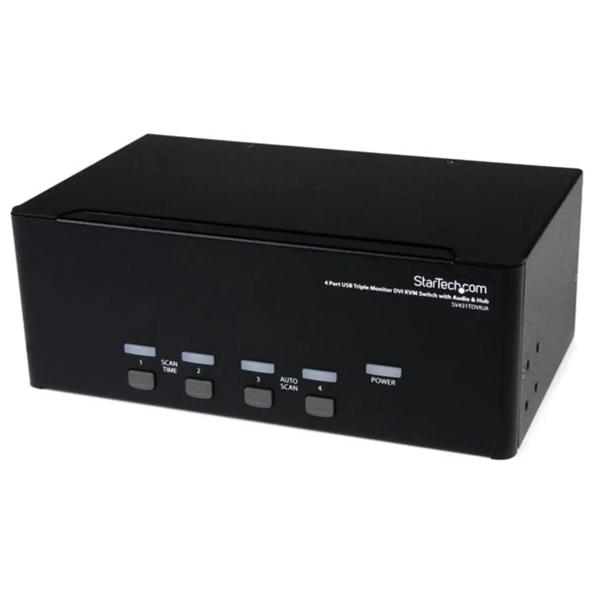 Dreifach-Head-Computer DVI/USB KVM Switch mit Audio und USB 2.0 Hub 4 Port