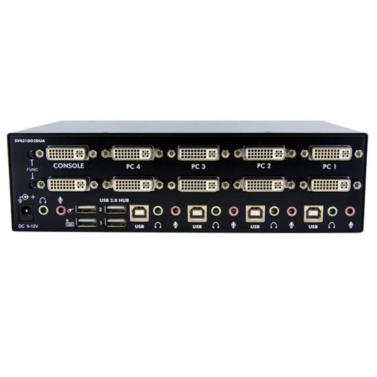 Dual DVI USB KVM Switch mit Audio 4 Port