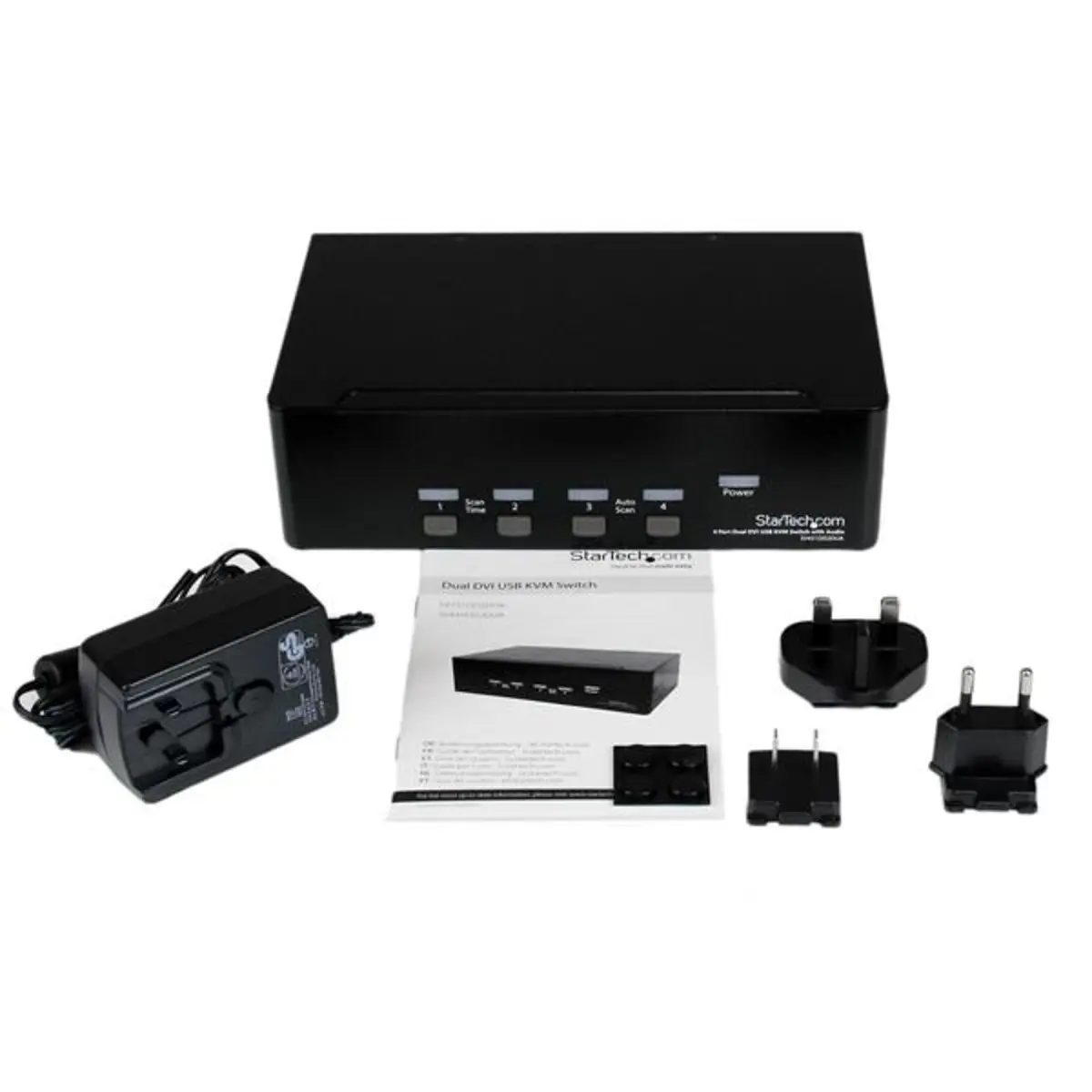 Dual DVI USB KVM Switch mit Audio 4 Port