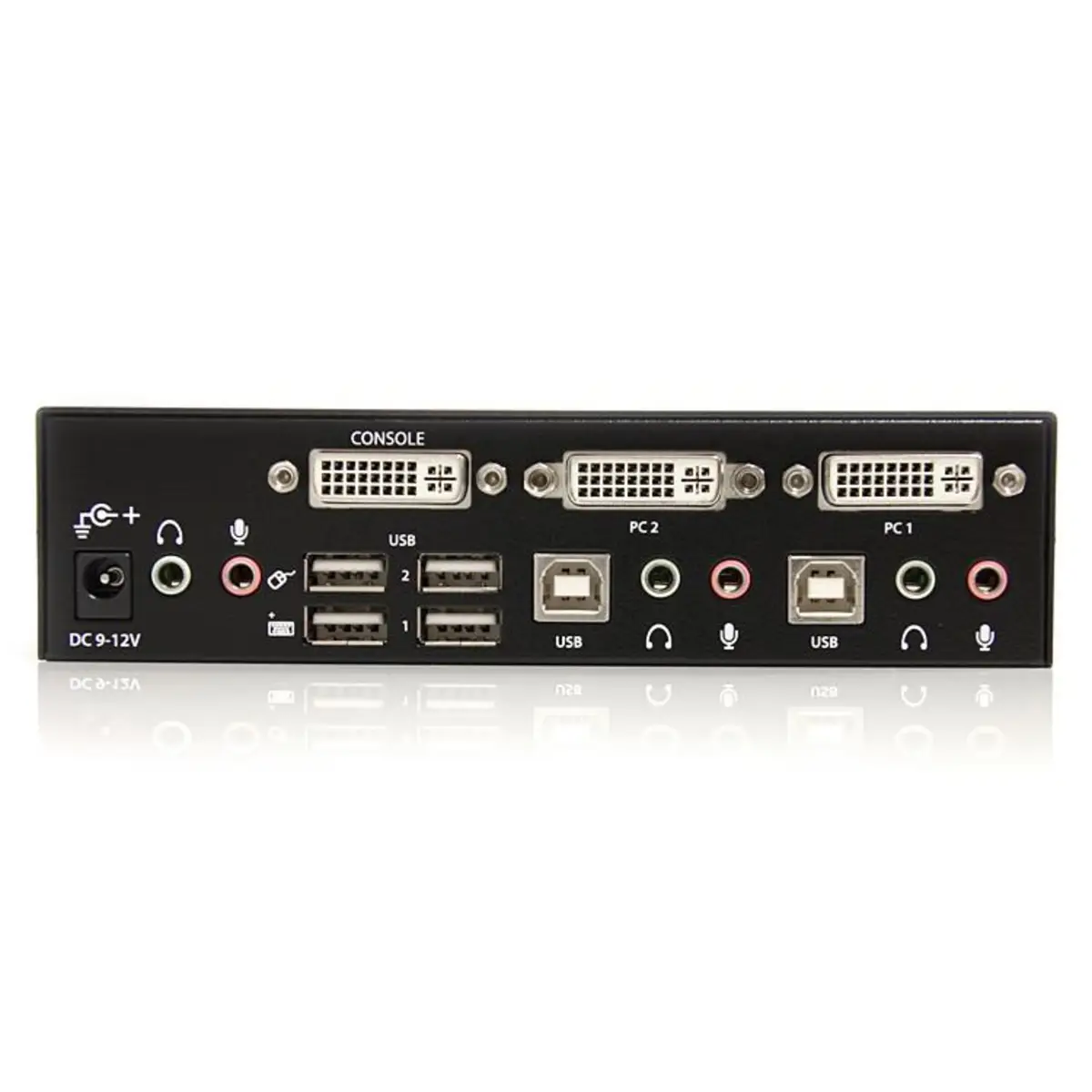 DVI USB KVM Switch mit Audio und USB 2.0 Hub 2 Port