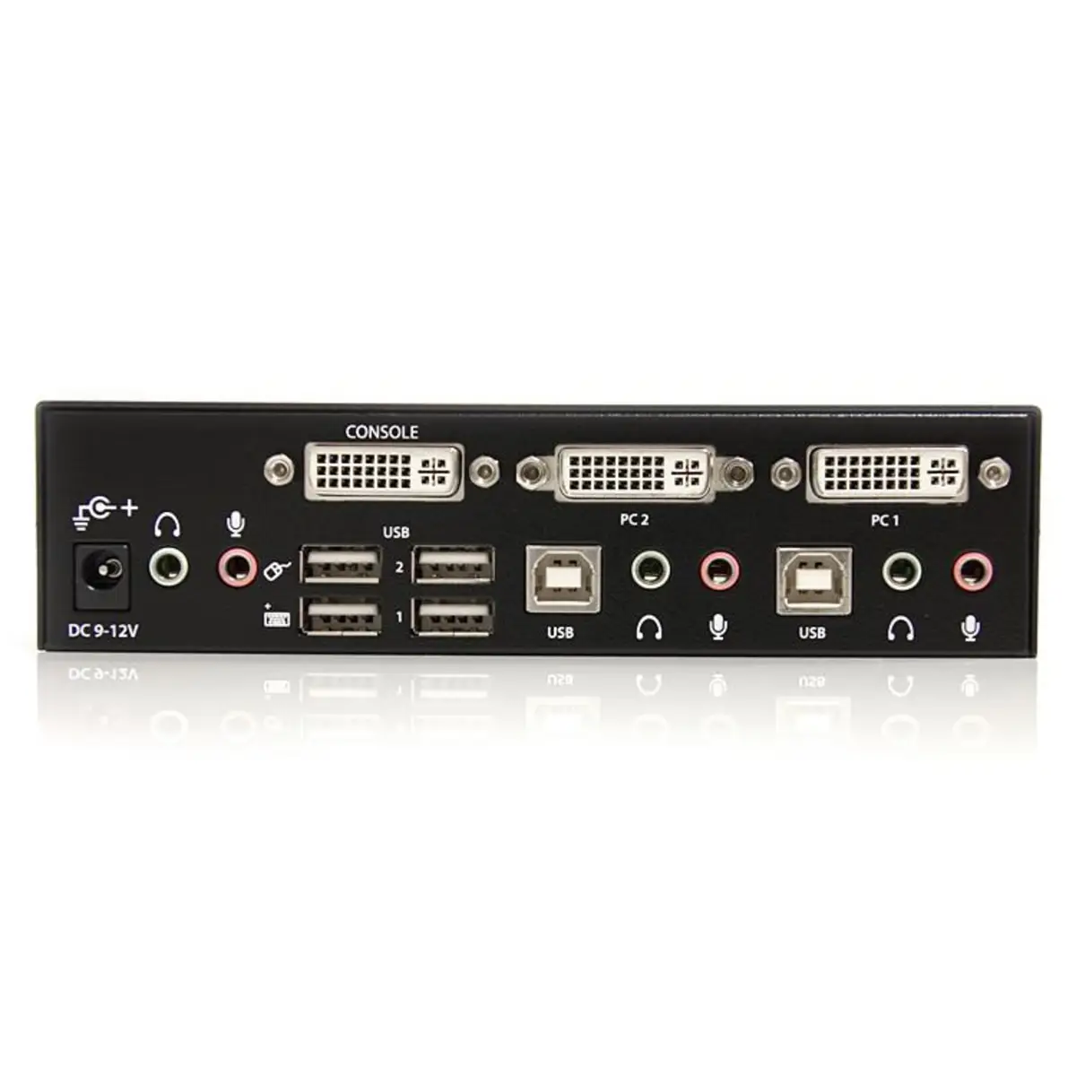 DVI USB KVM Switch mit Audio und USB 2.0 Hub 2 Port