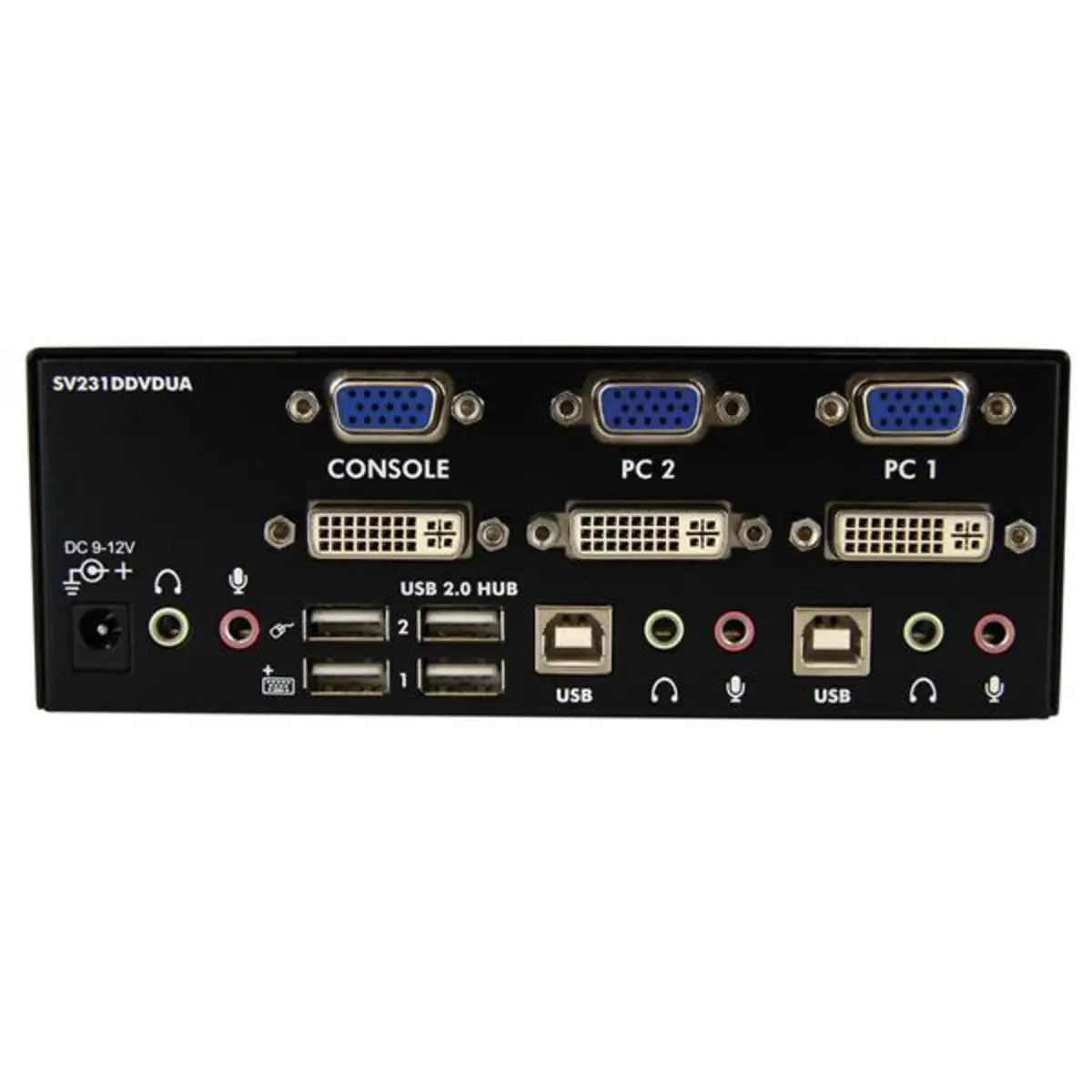 DVI/VGA Dual-Monitor KVM-Switch USB mit Audio und USB 2.0 Hub 2 Port