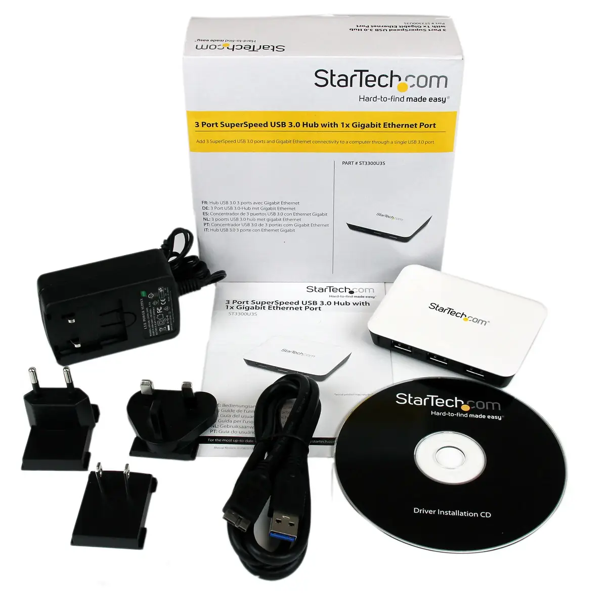 StarTech 3 Port USB 3.0 Hub with Gigabit Ethernet