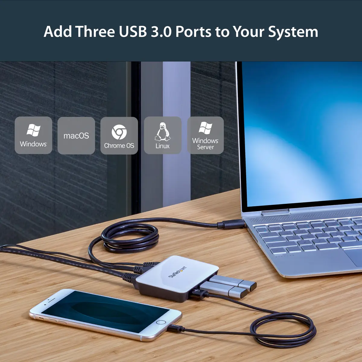 StarTech 3 Port USB 3.0 Hub with Gigabit Ethernet