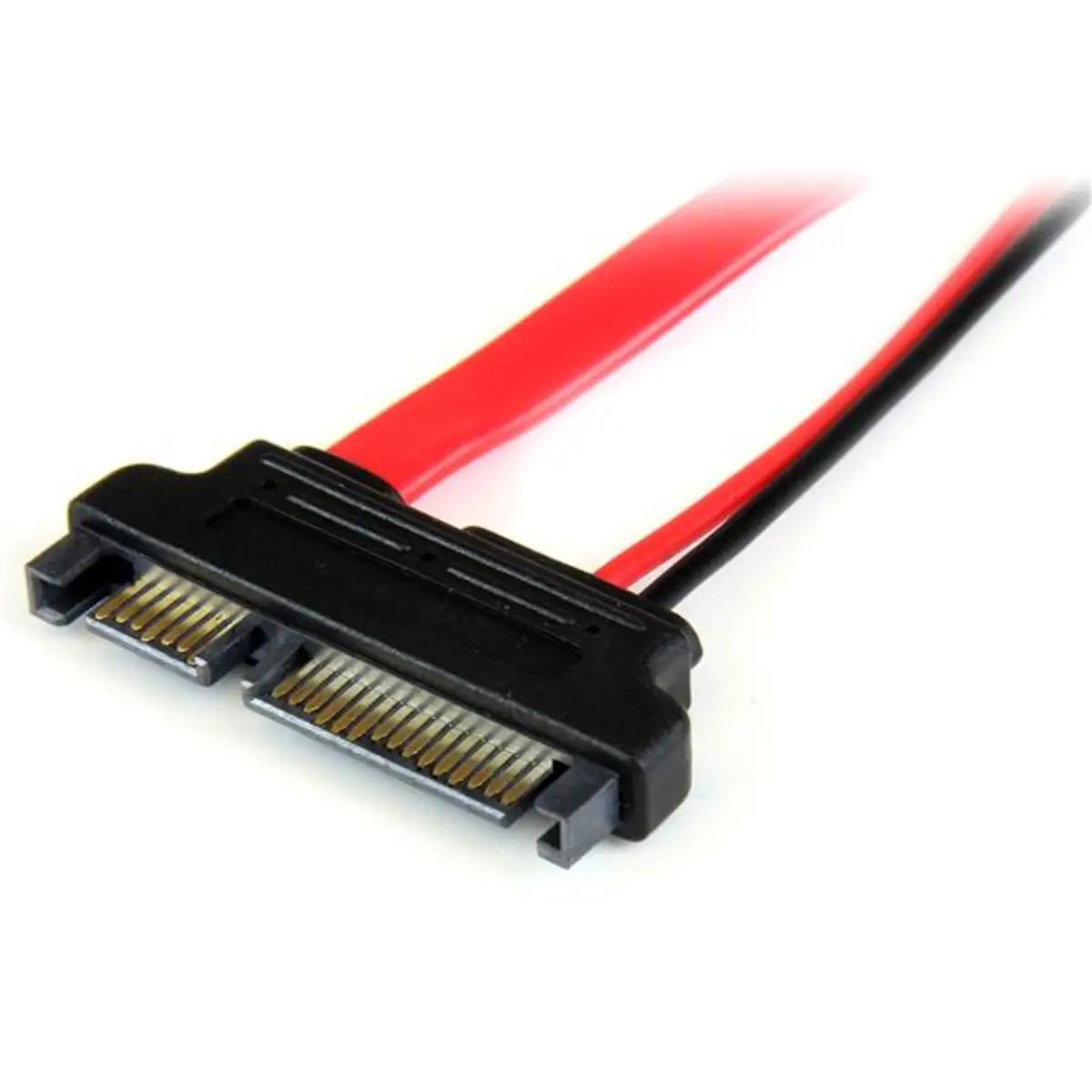 Slimline SATA auf SATA Adapter mit Strom Buchse/Stecker Rot 15cm