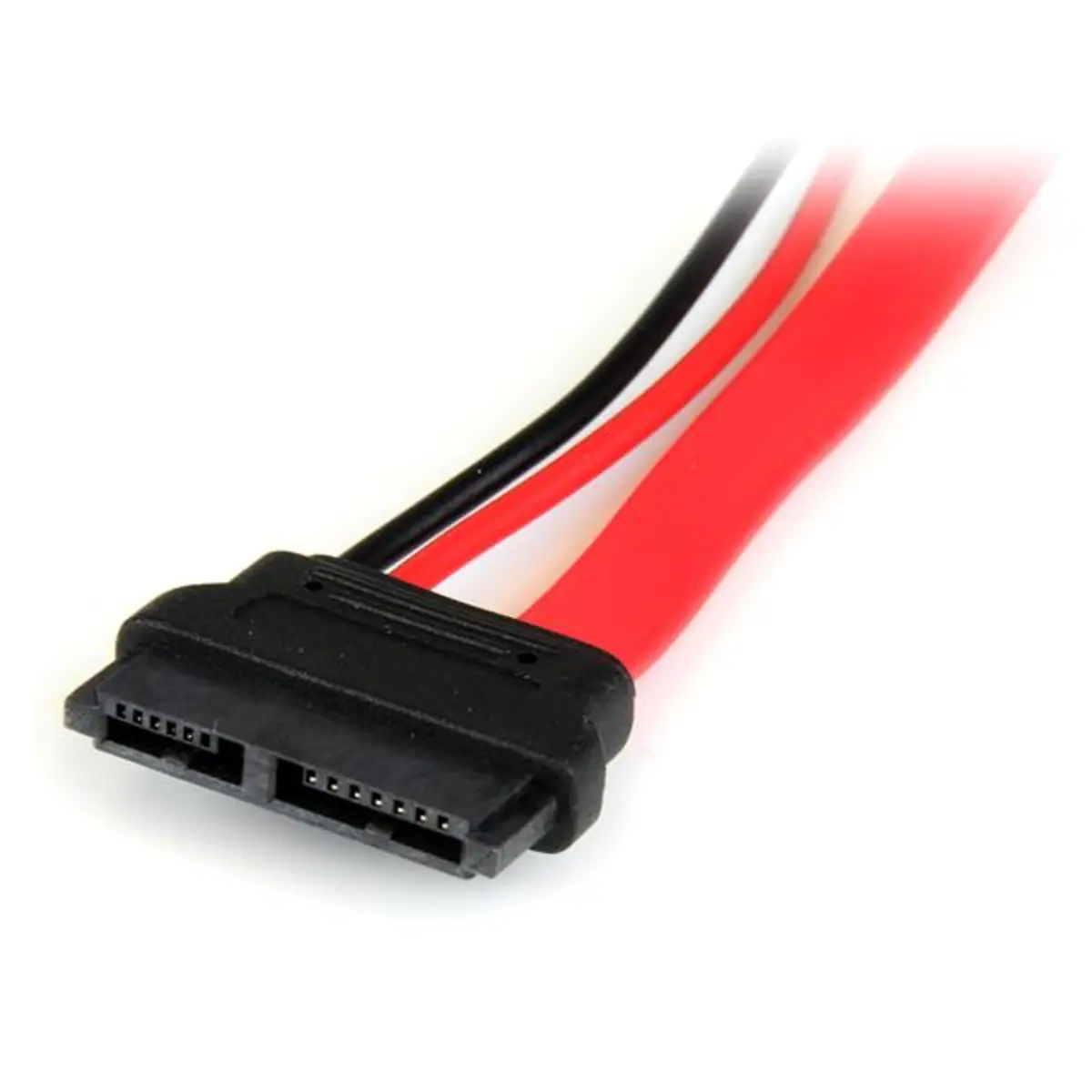 Slimline SATA auf SATA Adapter mit Strom Buchse/Stecker Rot 15cm