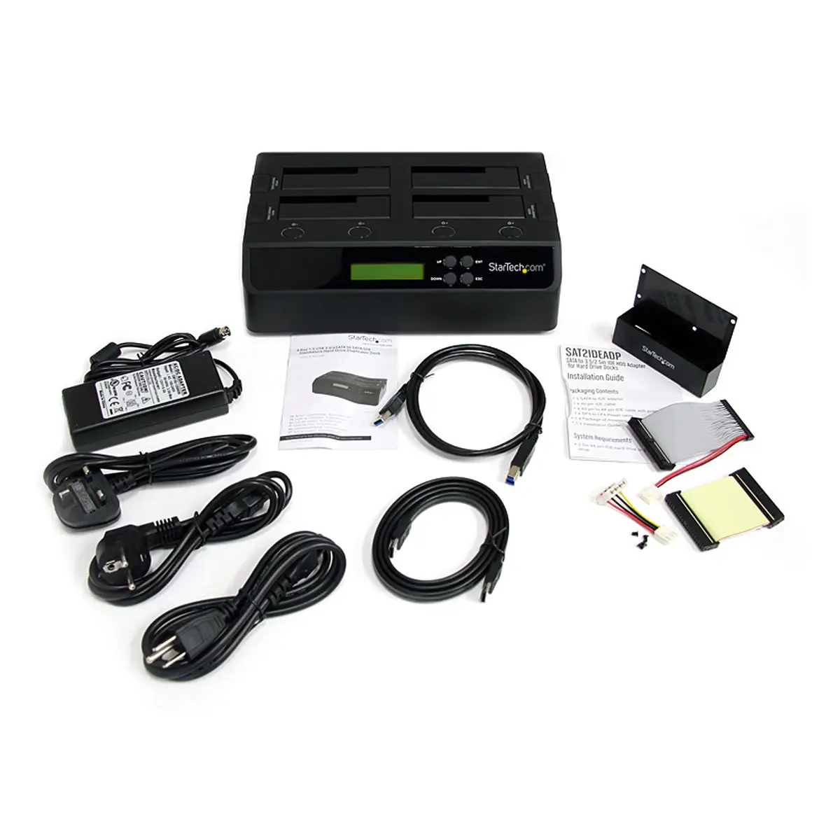 4 Schacht Festplatten Kopierstation USB 3.0/eSATA auf SATA HDD 1:3 Duplikator