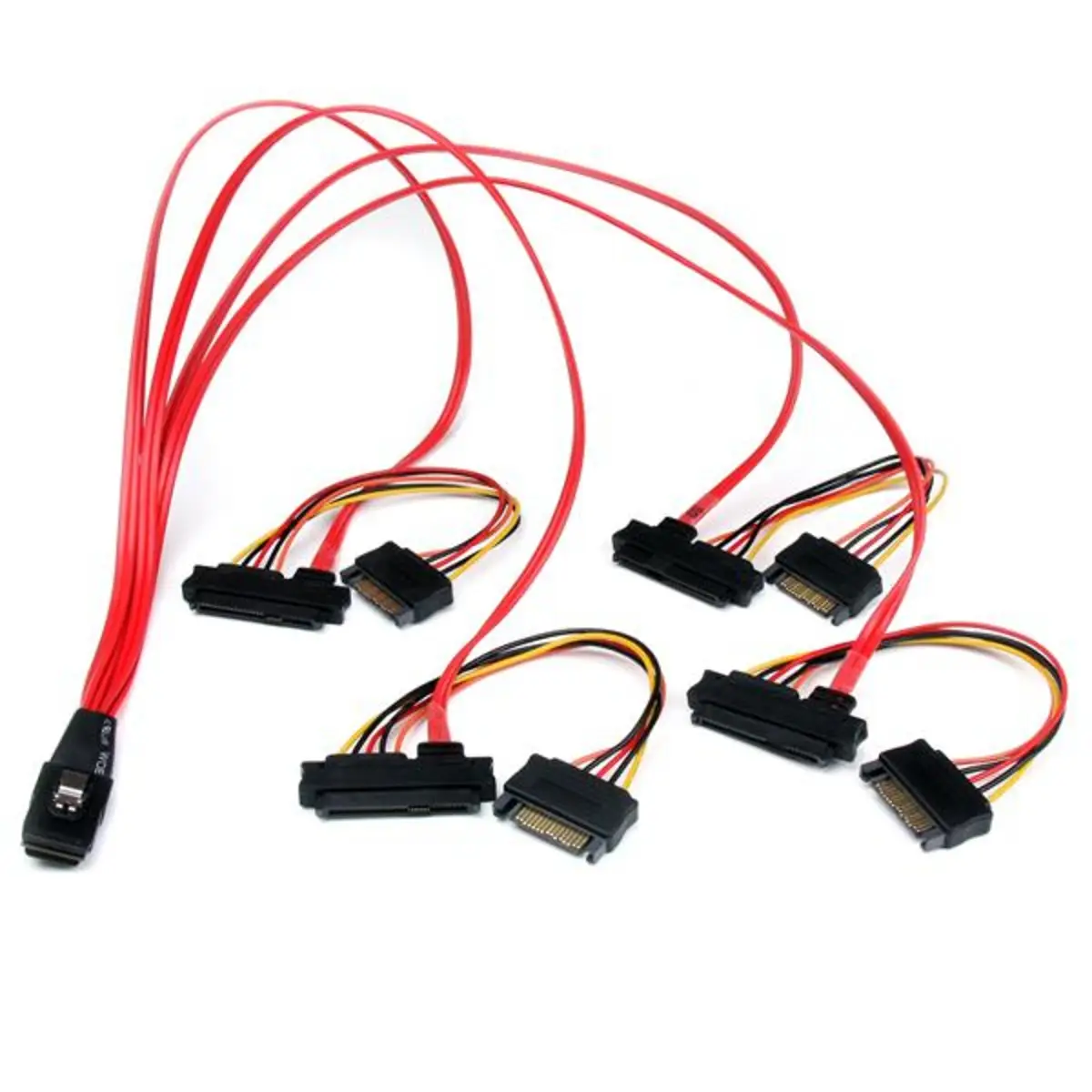 Internes Serial-Attached SAS Kabel SF-8087/4x SFF-8482 Stecker/Stecker Rot 0,5m