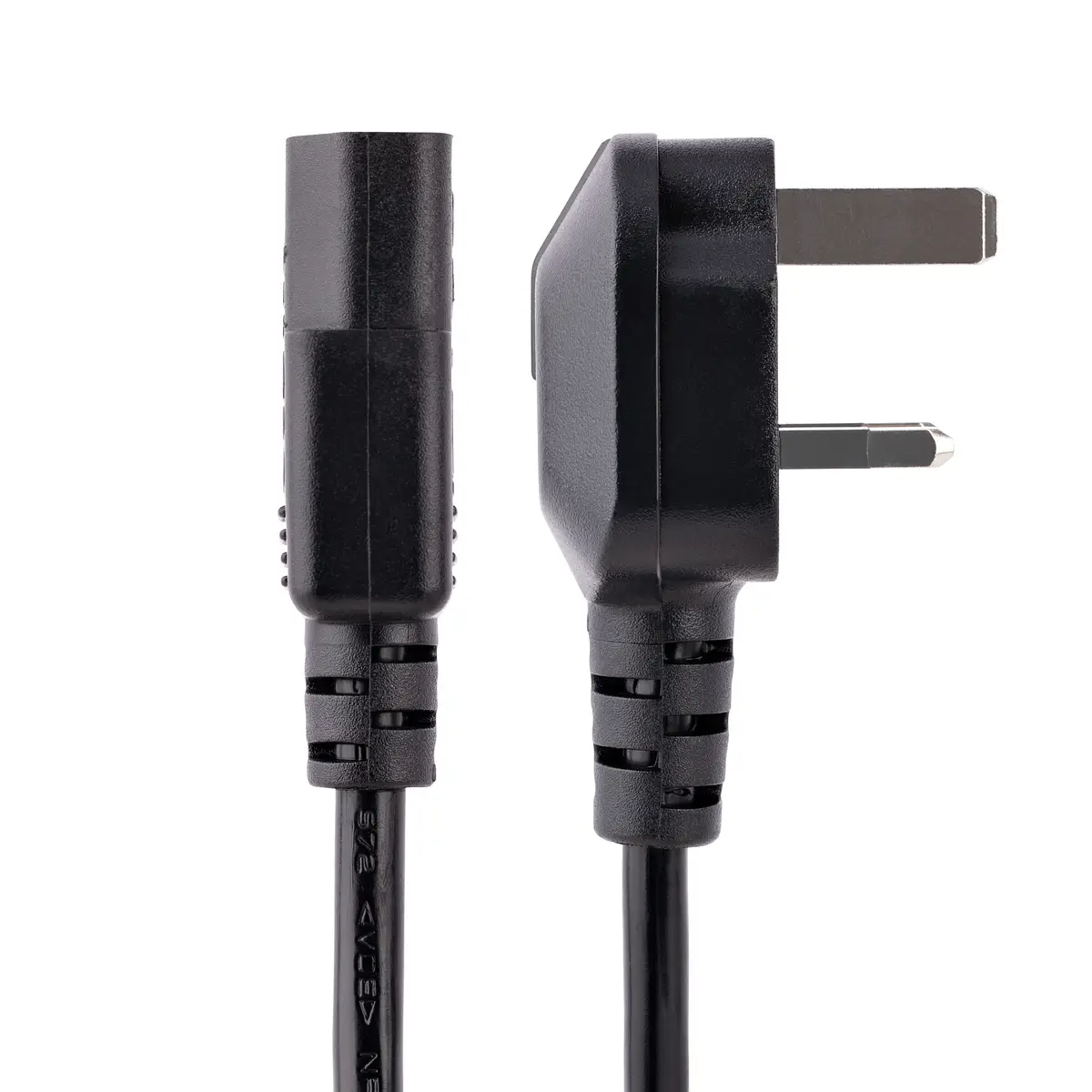 Kaltgerätestecker Stromkabel C13 auf BS 1363 Schwarz 3m