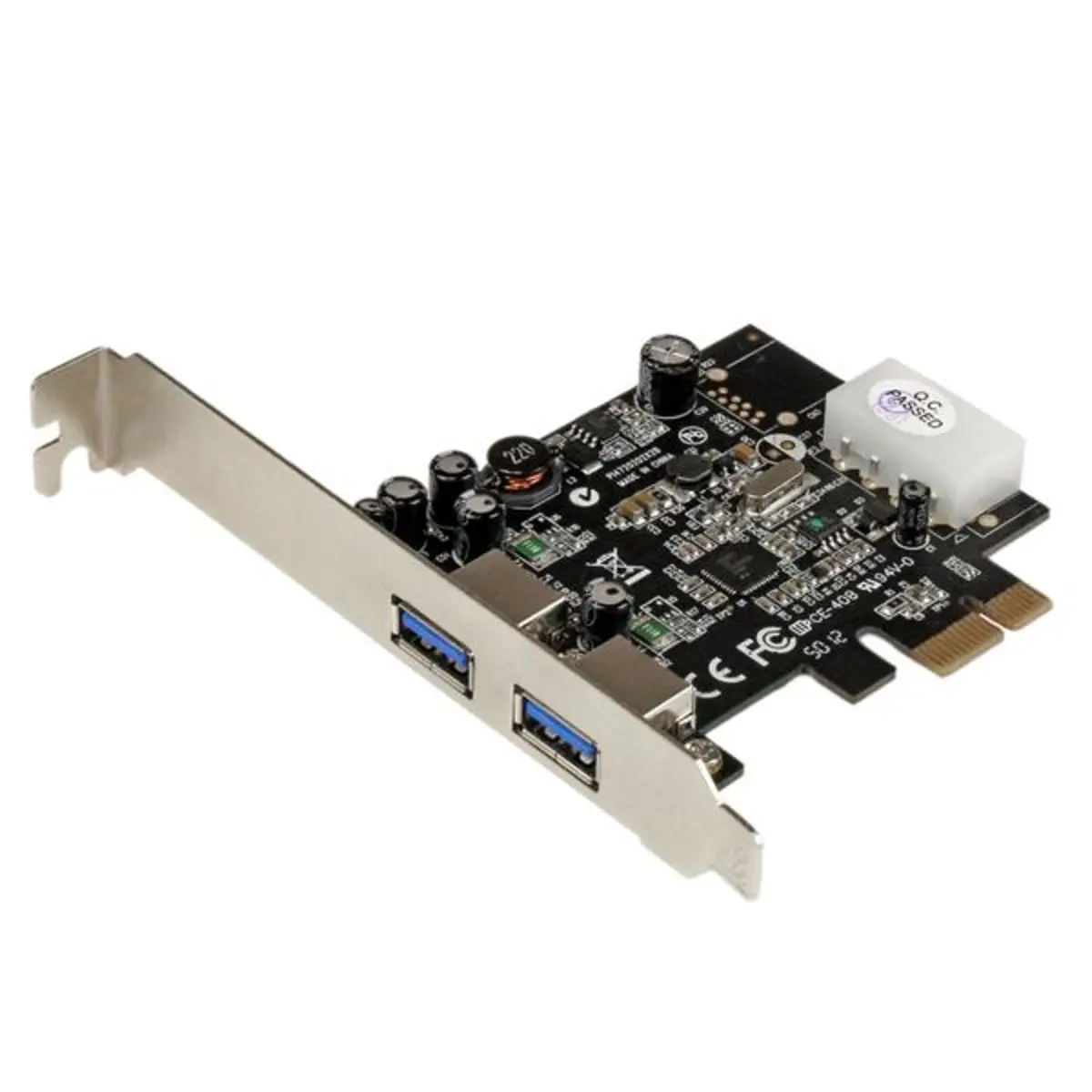 2 Port USB 3.0 PCI Express Schnittstellenkarte mit UASP und 4 Pin LP4 Molex