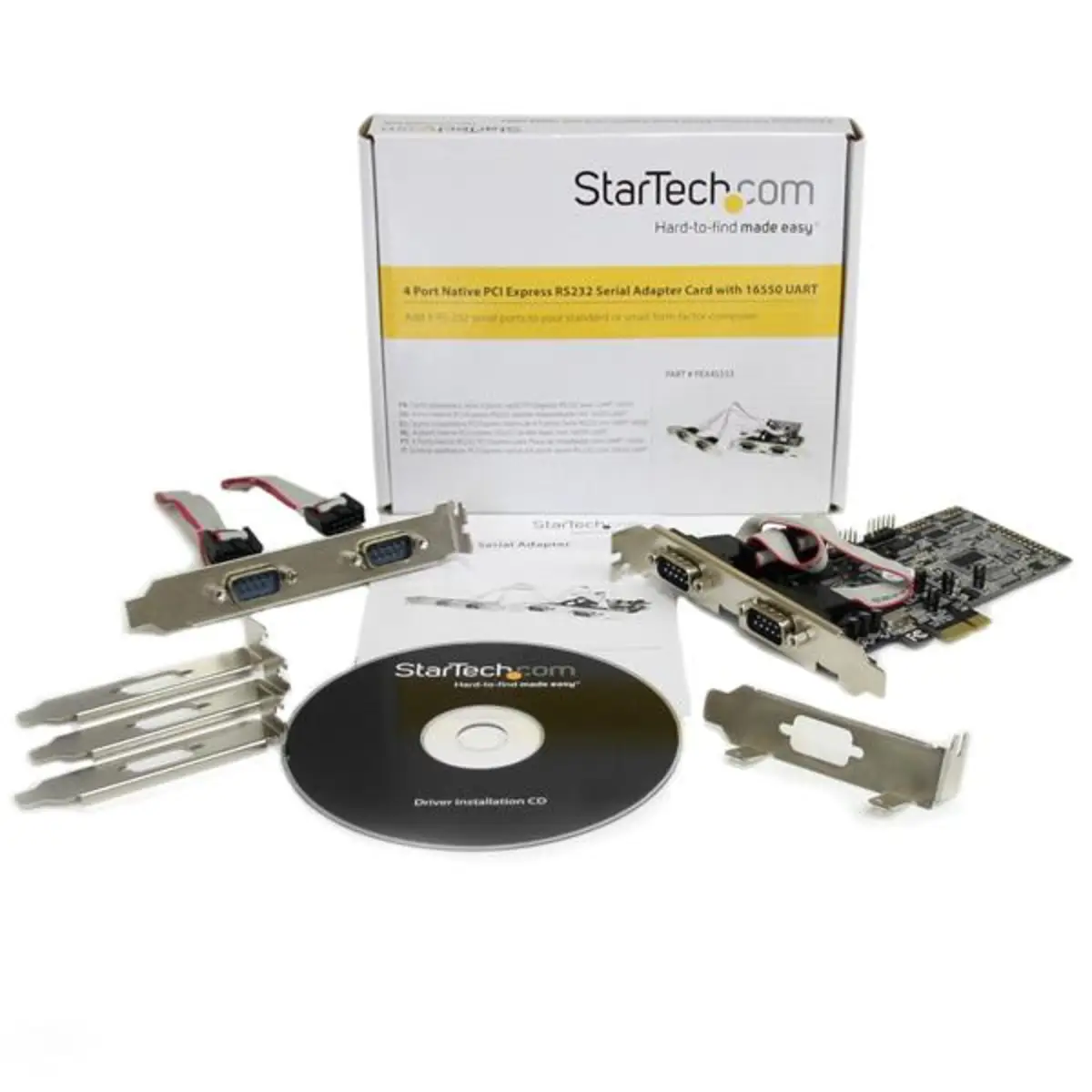 4-Port Seriell RS232 PCIe Schnittstellenkarte mit 16550 UART