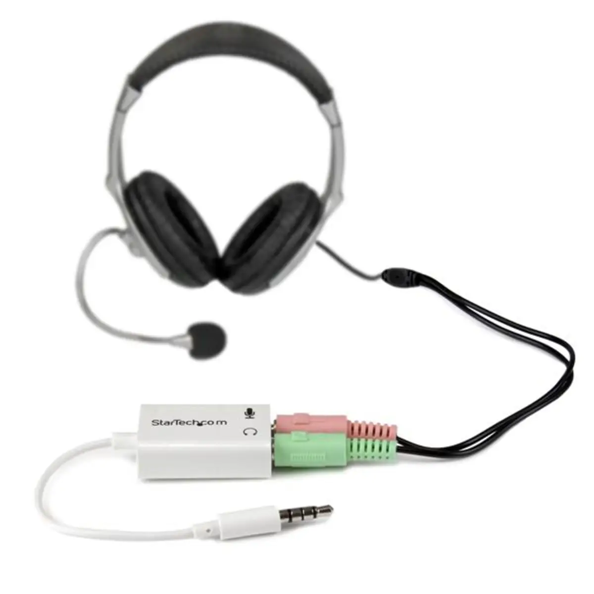 StarTech 4 Position to 2x 3-Pin 3,5mm Headset Y-Splitter adaptor white 15,3cm