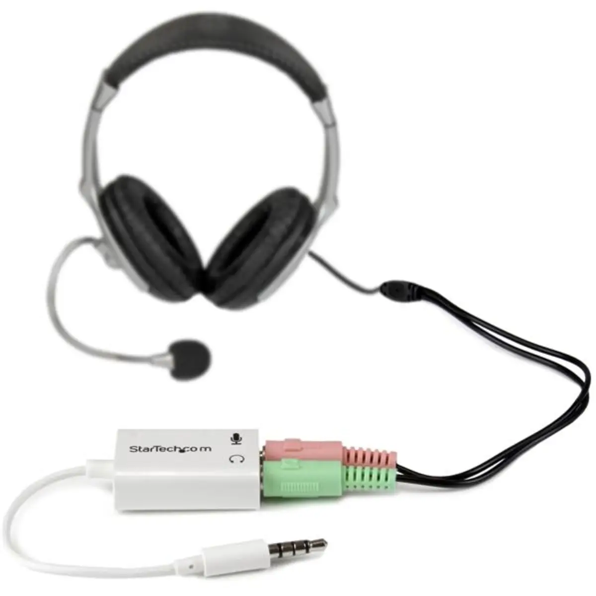 StarTech 4 Position to 2x 3-Pin 3,5mm Headset Y-Splitter adaptor white 15,3cm