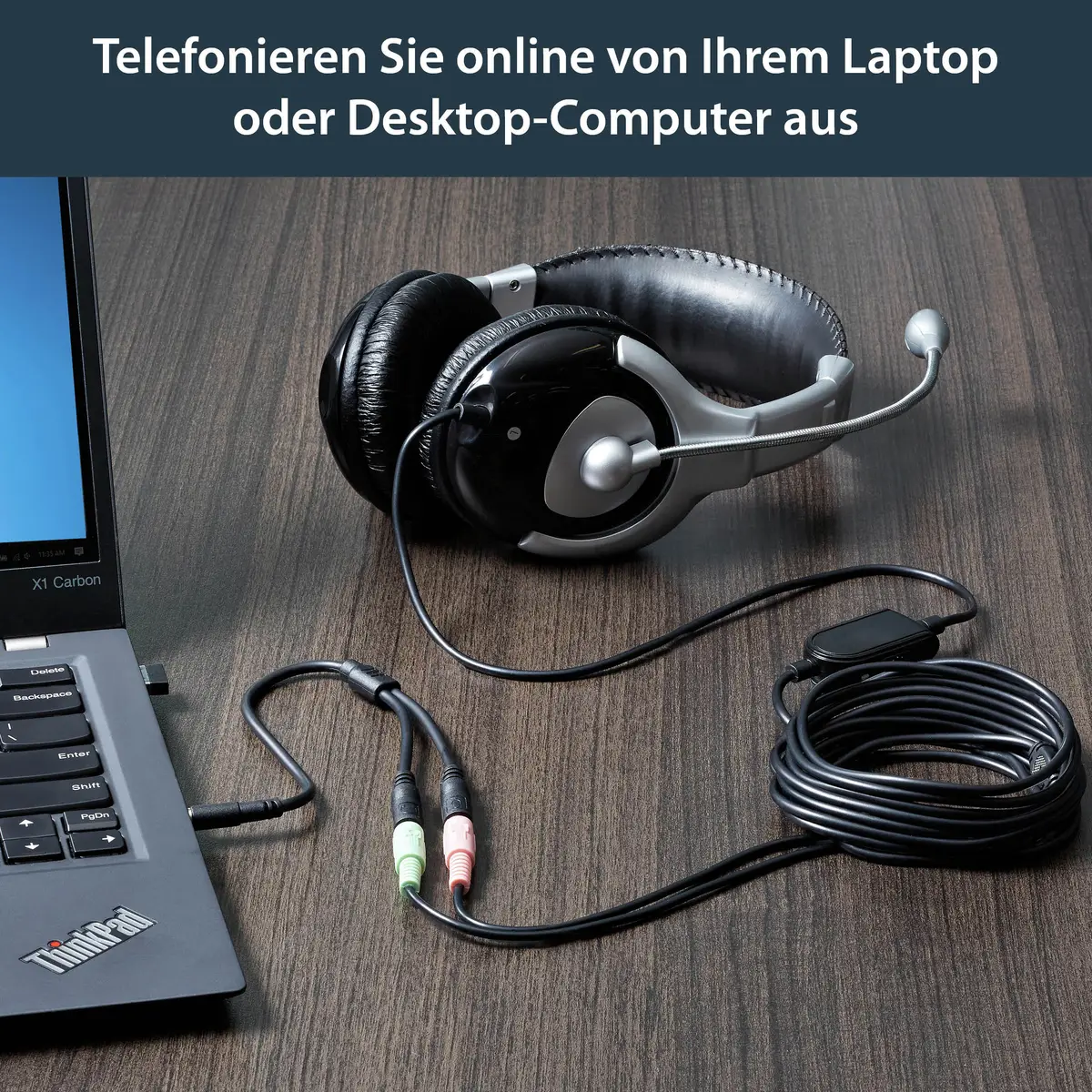 3,5 mm Klinke Audio Y-Kabel Stecker/Buchse Schwarz