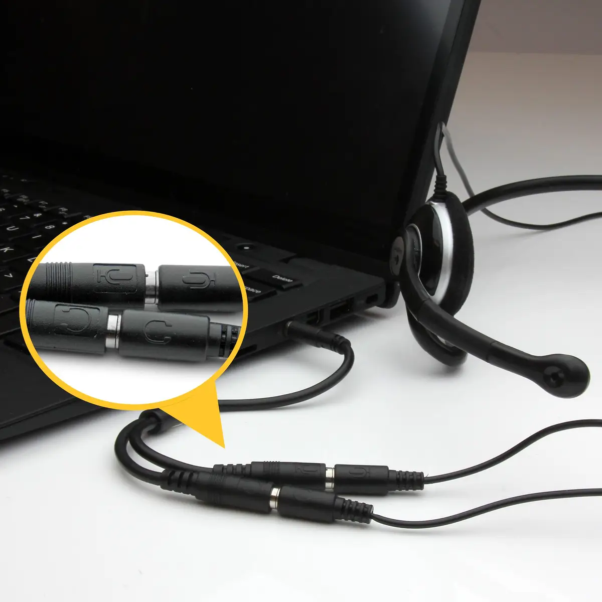3,5 mm Klinke Audio Y-Kabel Stecker/Buchse Schwarz