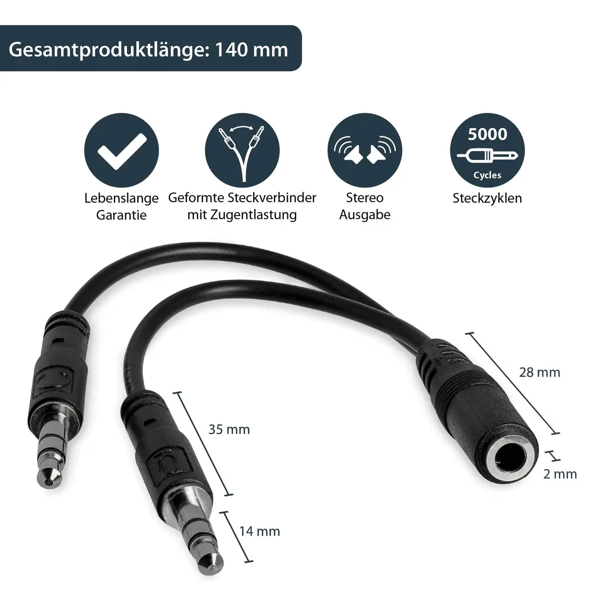 StarTech 3,5 mm 3 Pin Headset Splitter