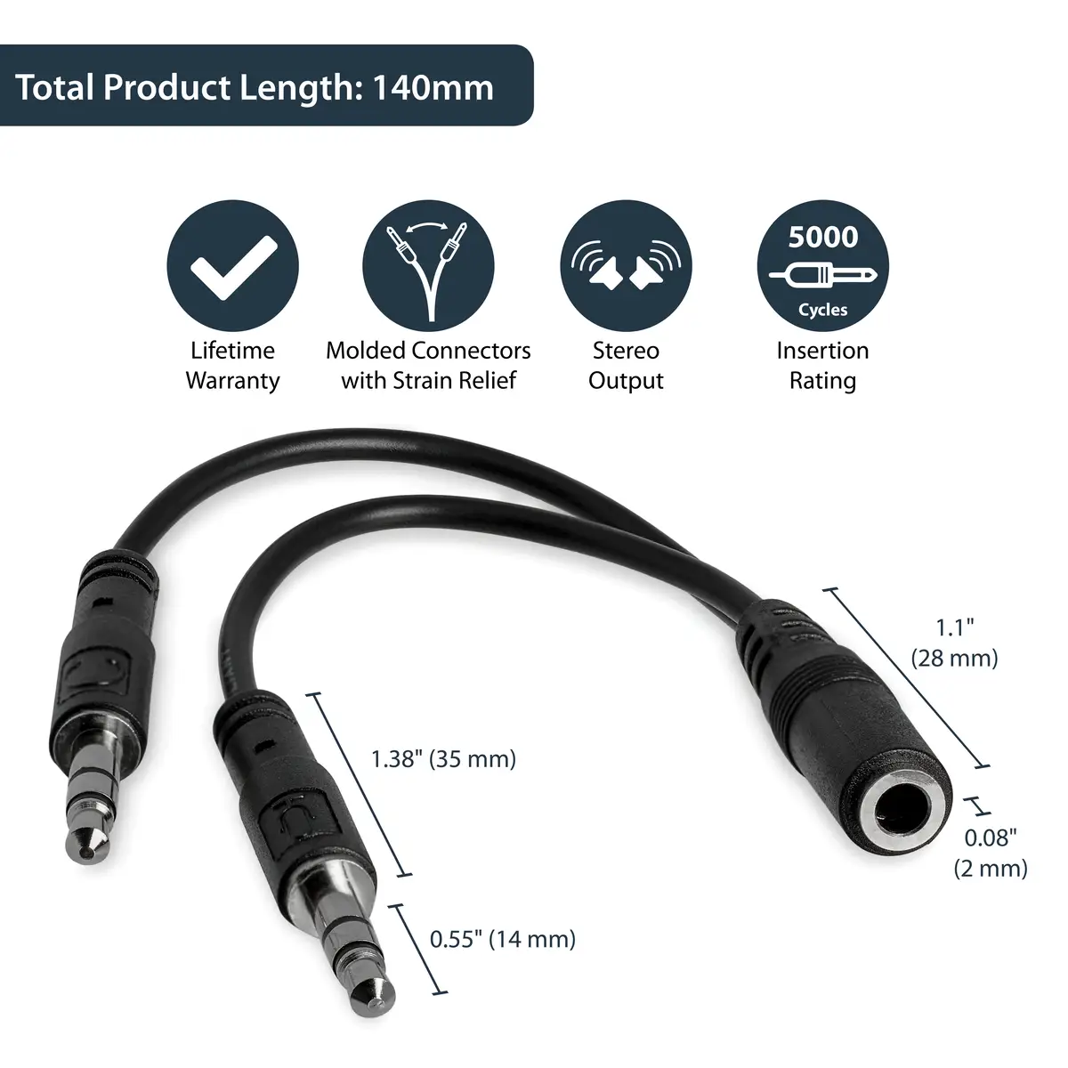 StarTech 3,5 mm 3 Pin Headset Splitter