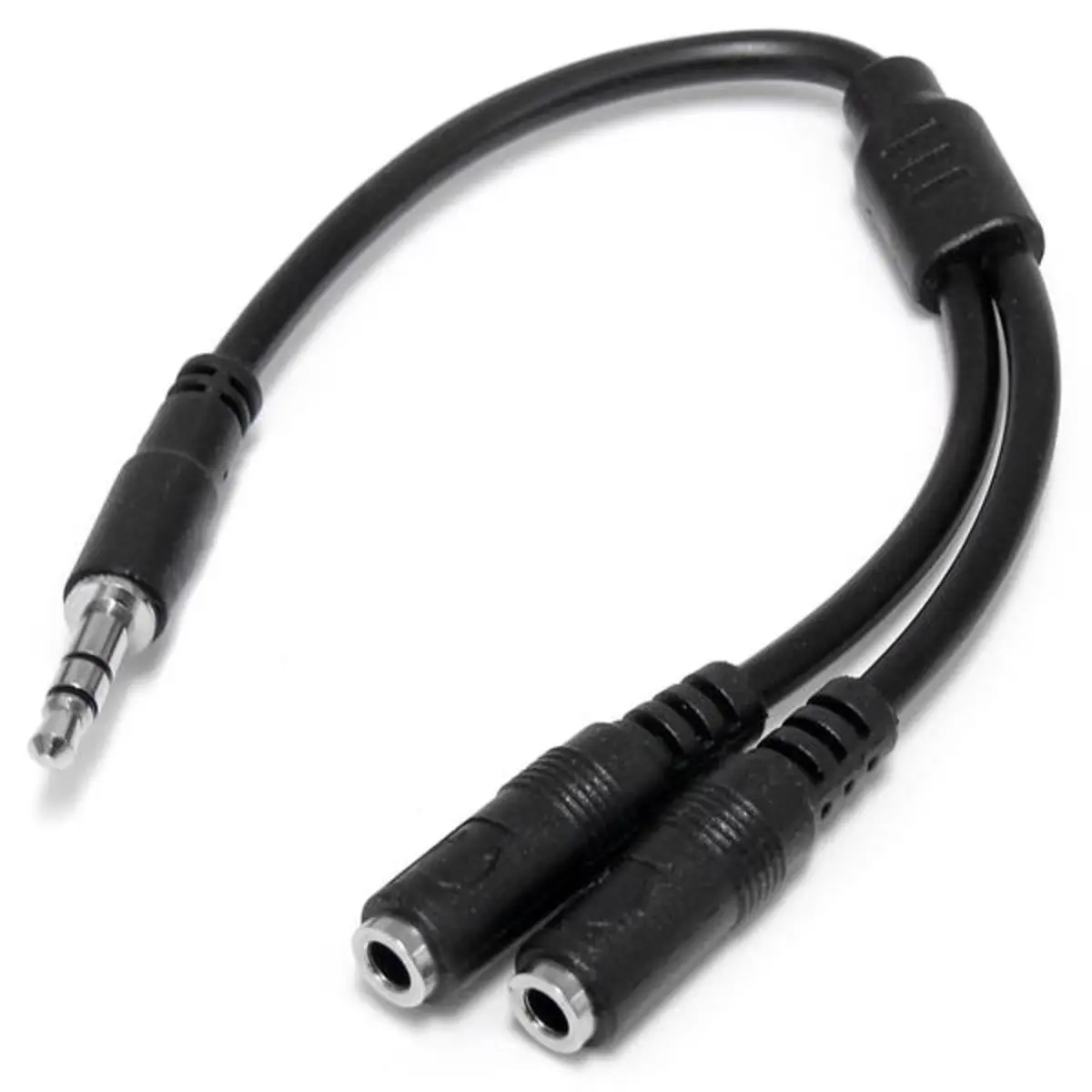 3.5mm Klinke Y-Splitter Kabel Stecker/Buchse schwarz 0,2m