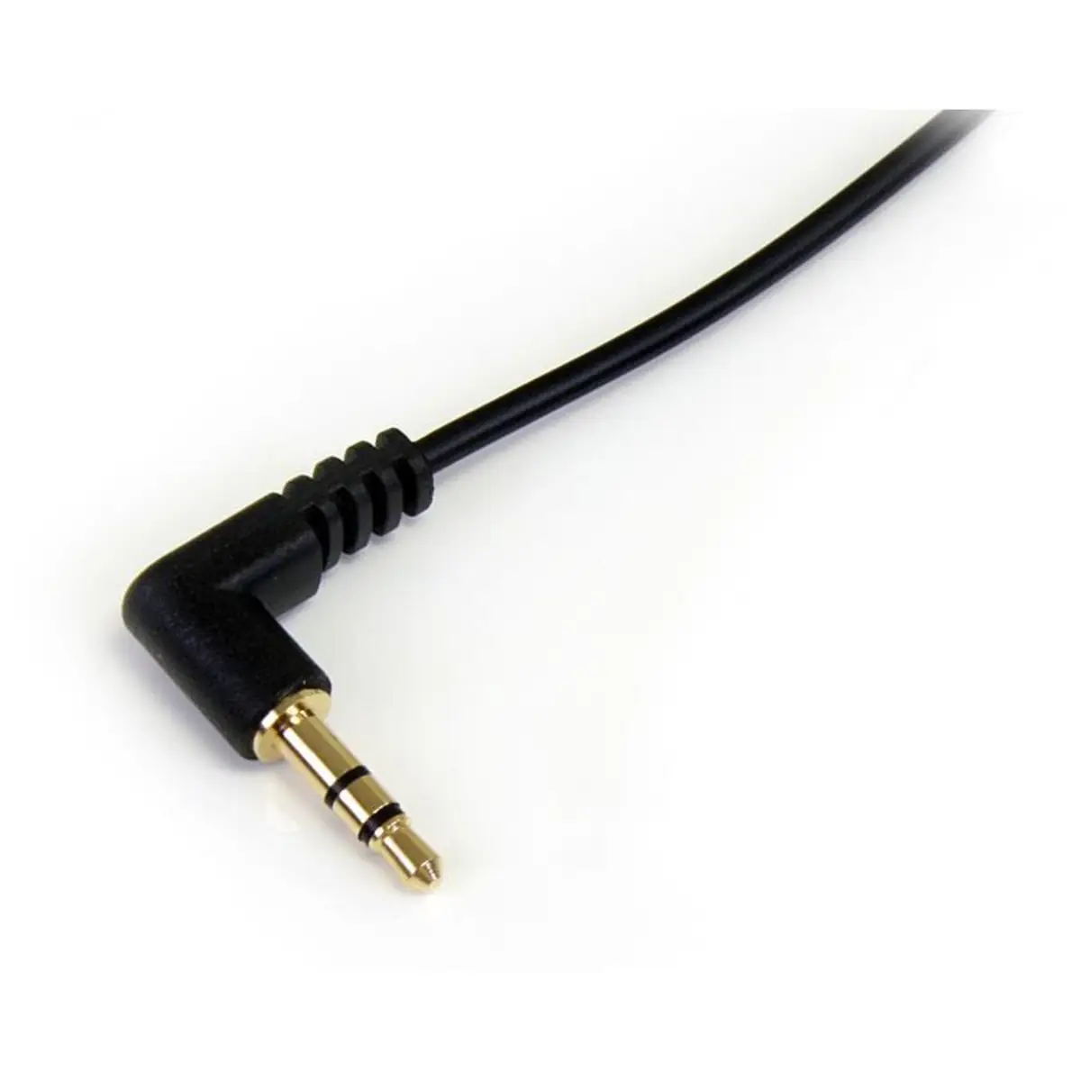 Audiokabel rechts gewinkelt 3,5mm/3,5mm Stecker/Stecker Schwarz 0,30m