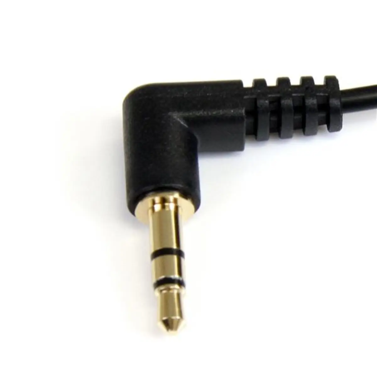 Audiokabel rechts gewinkelt 3,5mm/3,5mm Stecker/Stecker Schwarz 0,30m