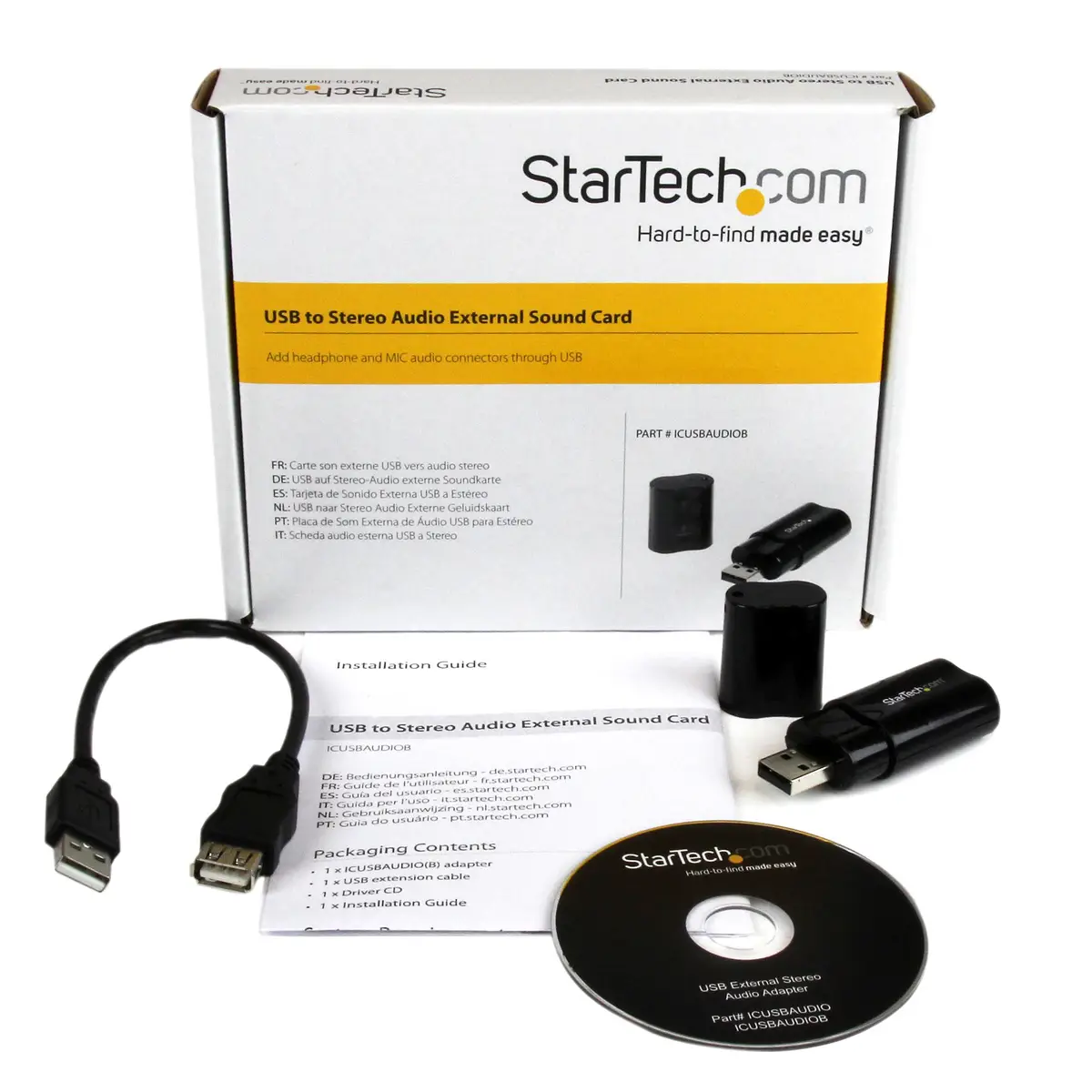 USB Audio Adapter Externe USB Soundkarte Schwarz