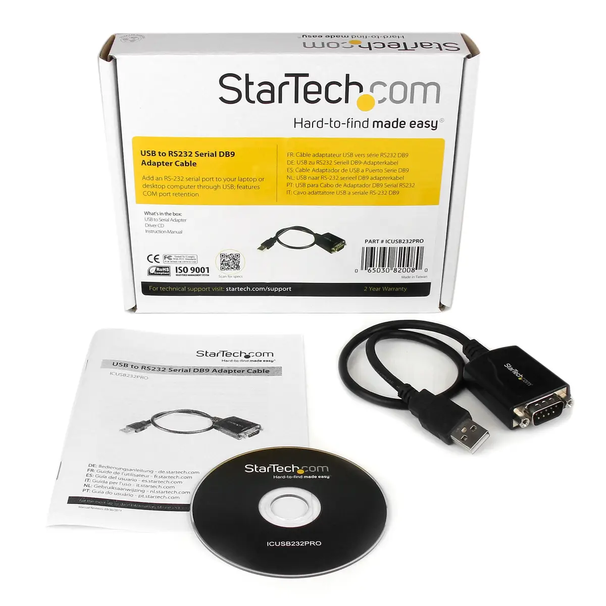 StarTech USB 2.0 to Serial black 0,3 m