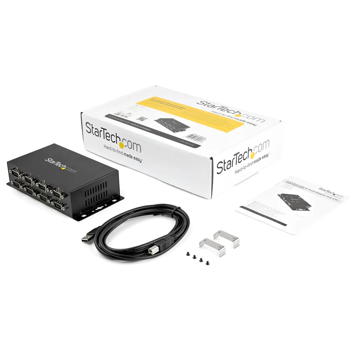 8 Port USB auf Seriell Adapter Hub DIN-Schienen/Wandmontagefähig USB/8xDB-9 Schwarz