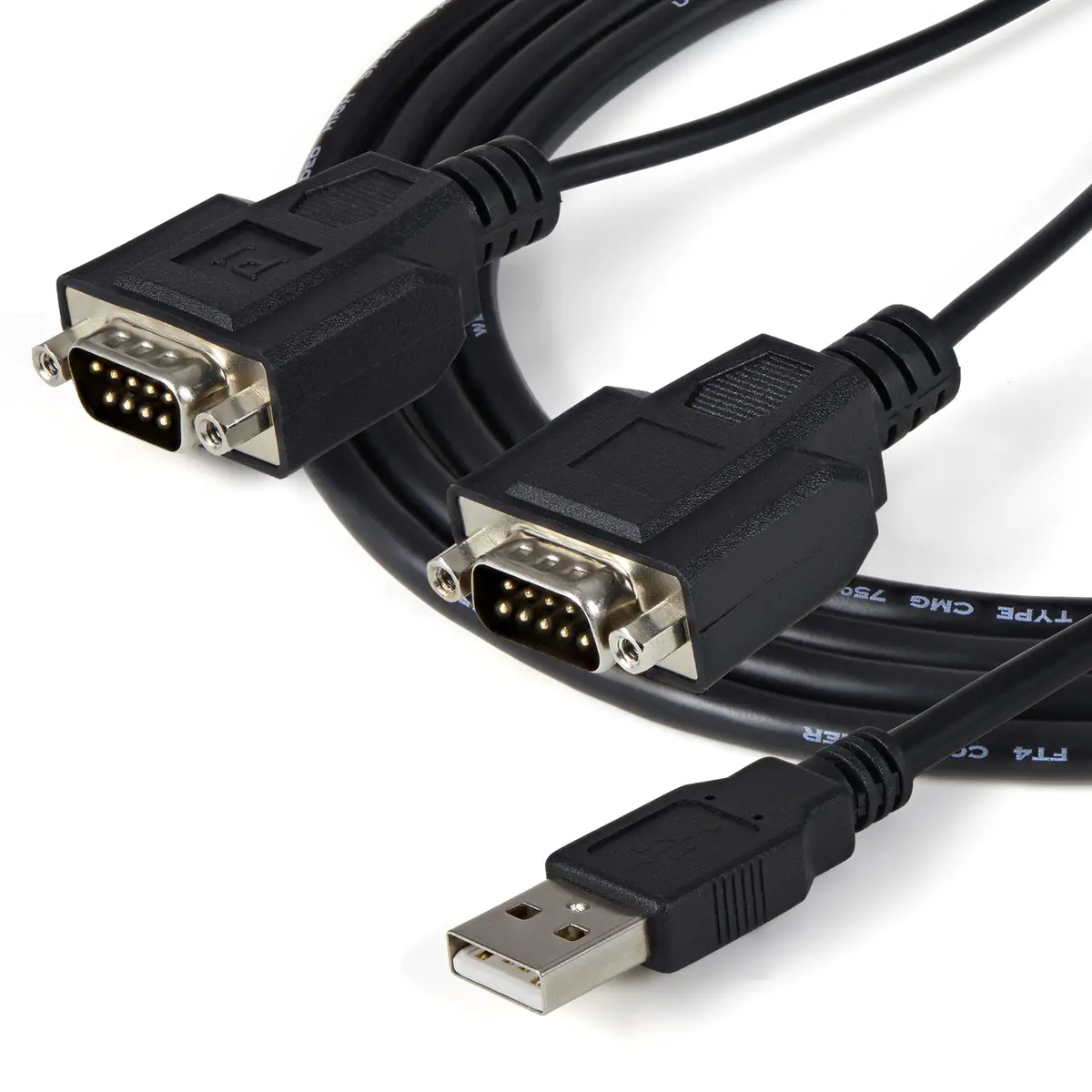 StarTech USB to Serial cable 2 Port black 1,8m