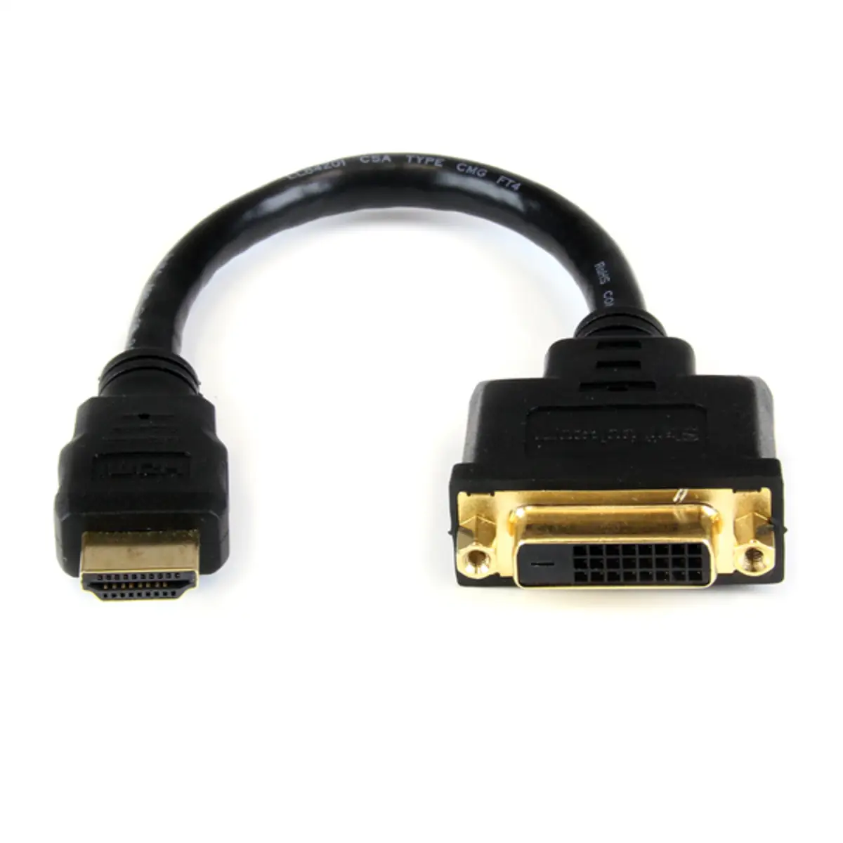 HDMI/DVI-D Adapter Stecker/Buchse Schwarz 0,2 m