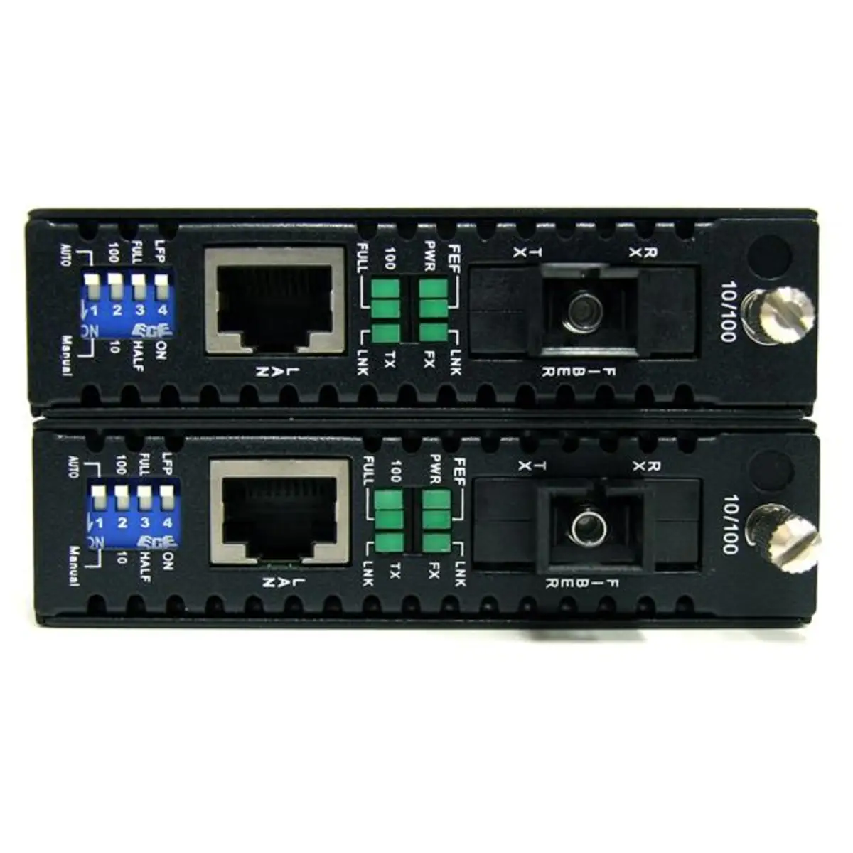 10/100 Mbit/s Ethernet LWL / Glasfaser Single Mode WDM Medienkonverter Kit SC 20km