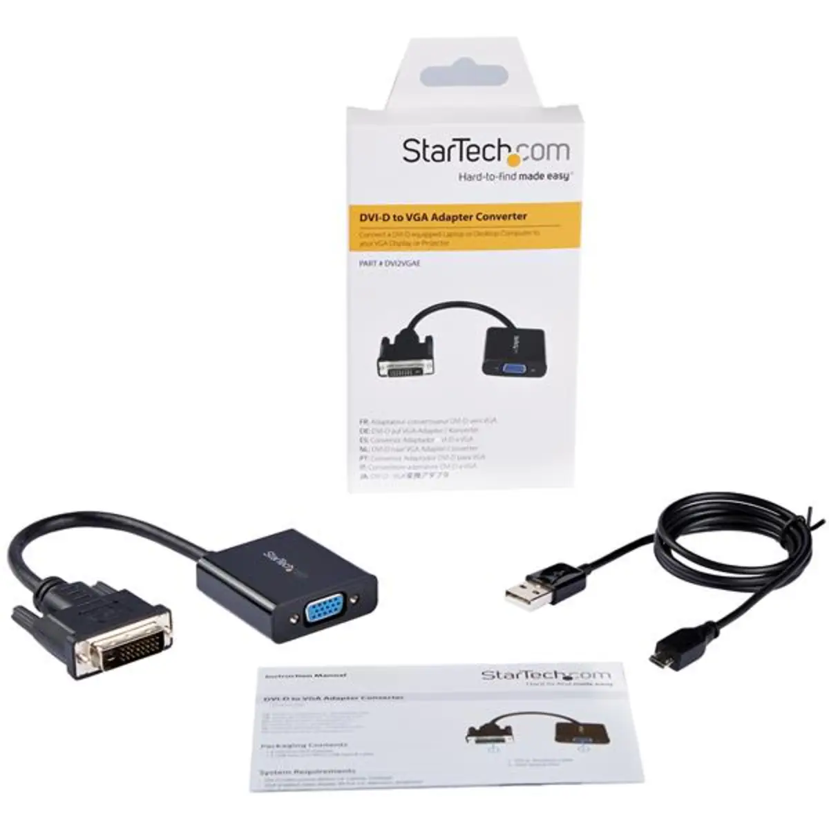 DVI-D/VGA Adapter Stecker/Buchse Schwarz