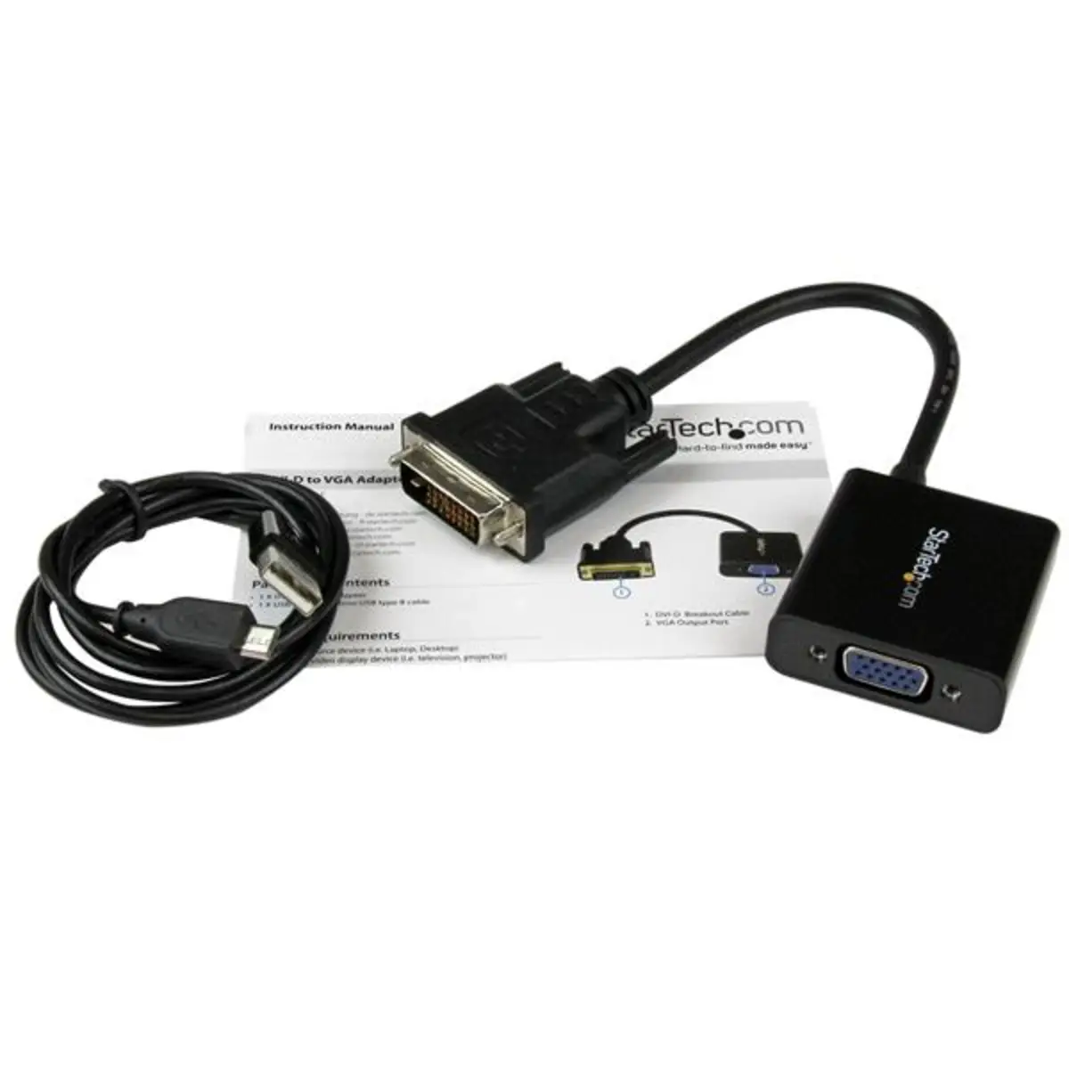 DVI-D/VGA Adapter Stecker/Buchse Schwarz