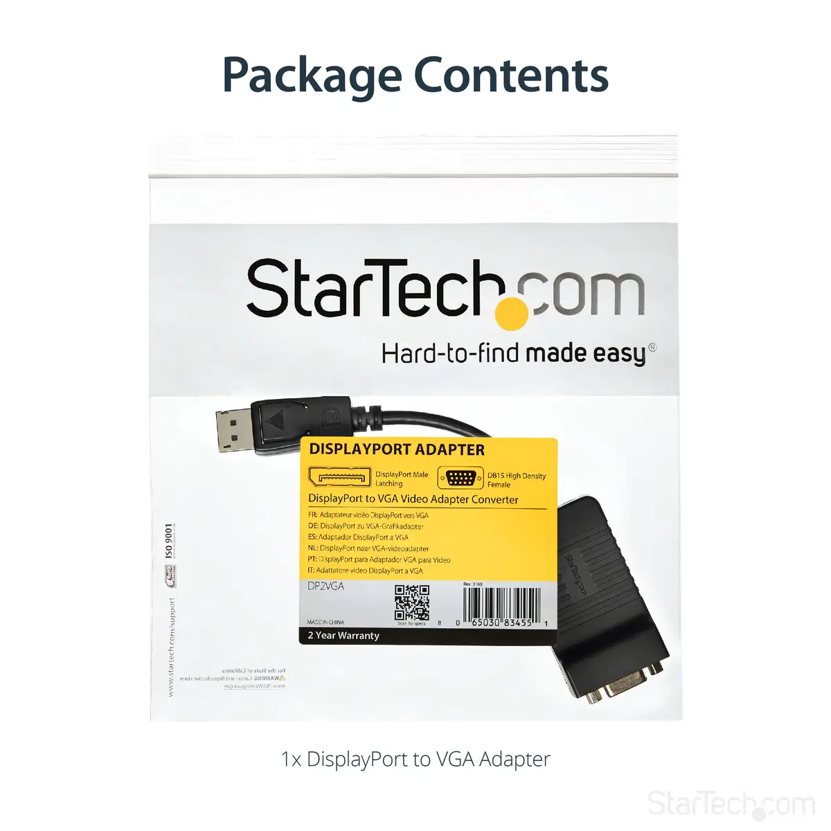 DisplayPort/VGA Adapter Schwarz