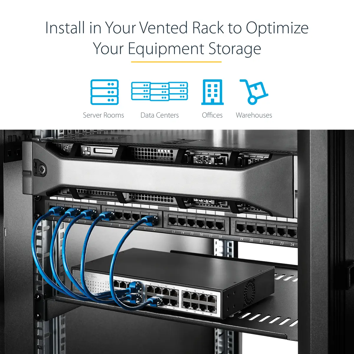 StarTech niversal Vented Rack Mount Shelf 2U