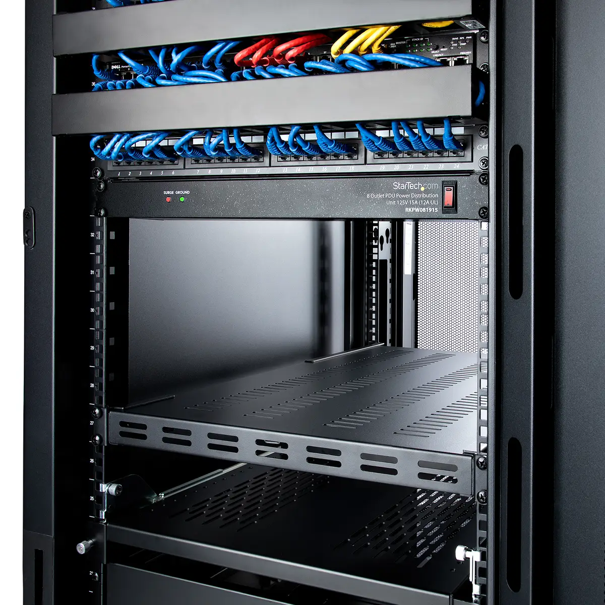 19" 1HE verstellbarer Schwerlast Fachboden für Server/Rack max. 113kg
