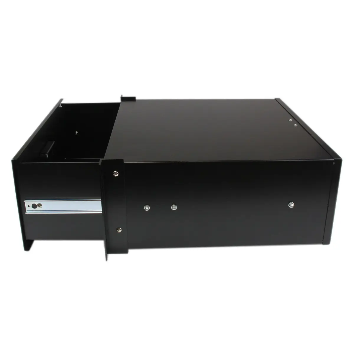 Rackschublade für 19" Rack aus Stahlblech 4HE Schwarz
