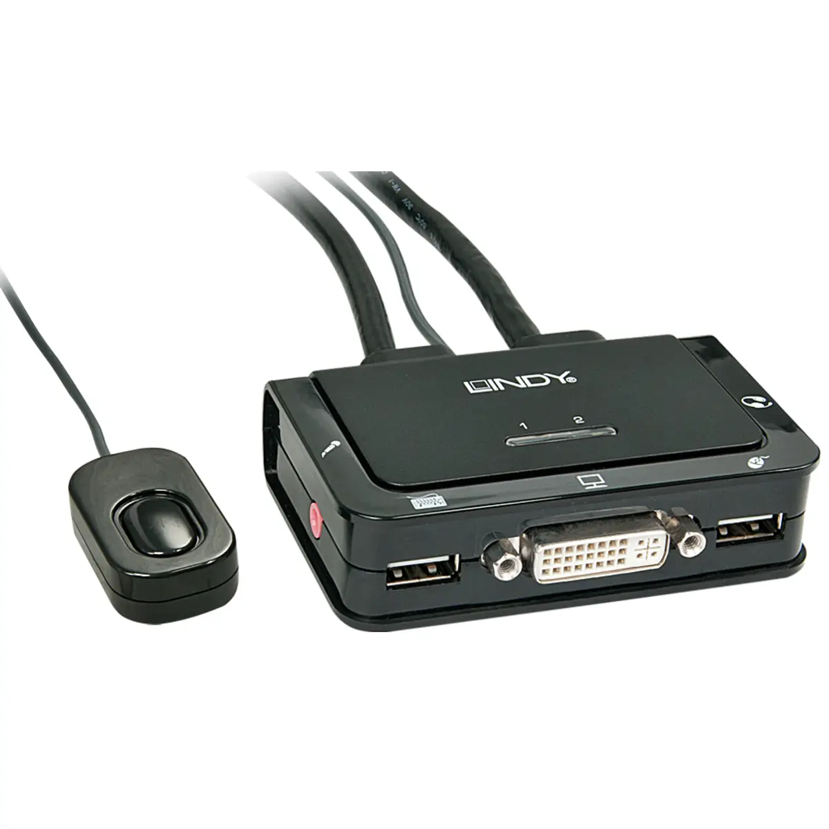 DVI KVM Switch Compact USB2.0 Audio 2ports