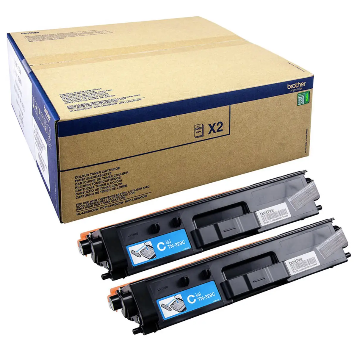 Toner TN329C je 6000 Seiten cyan Twin Pack