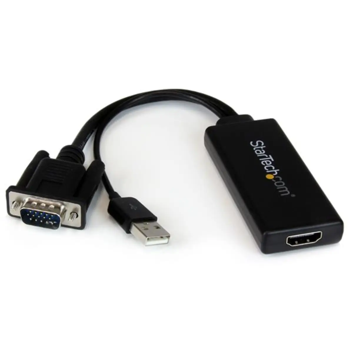 StarTech VGA plug to HDMI socket adaptor with USB plug Audio and Power Converter black