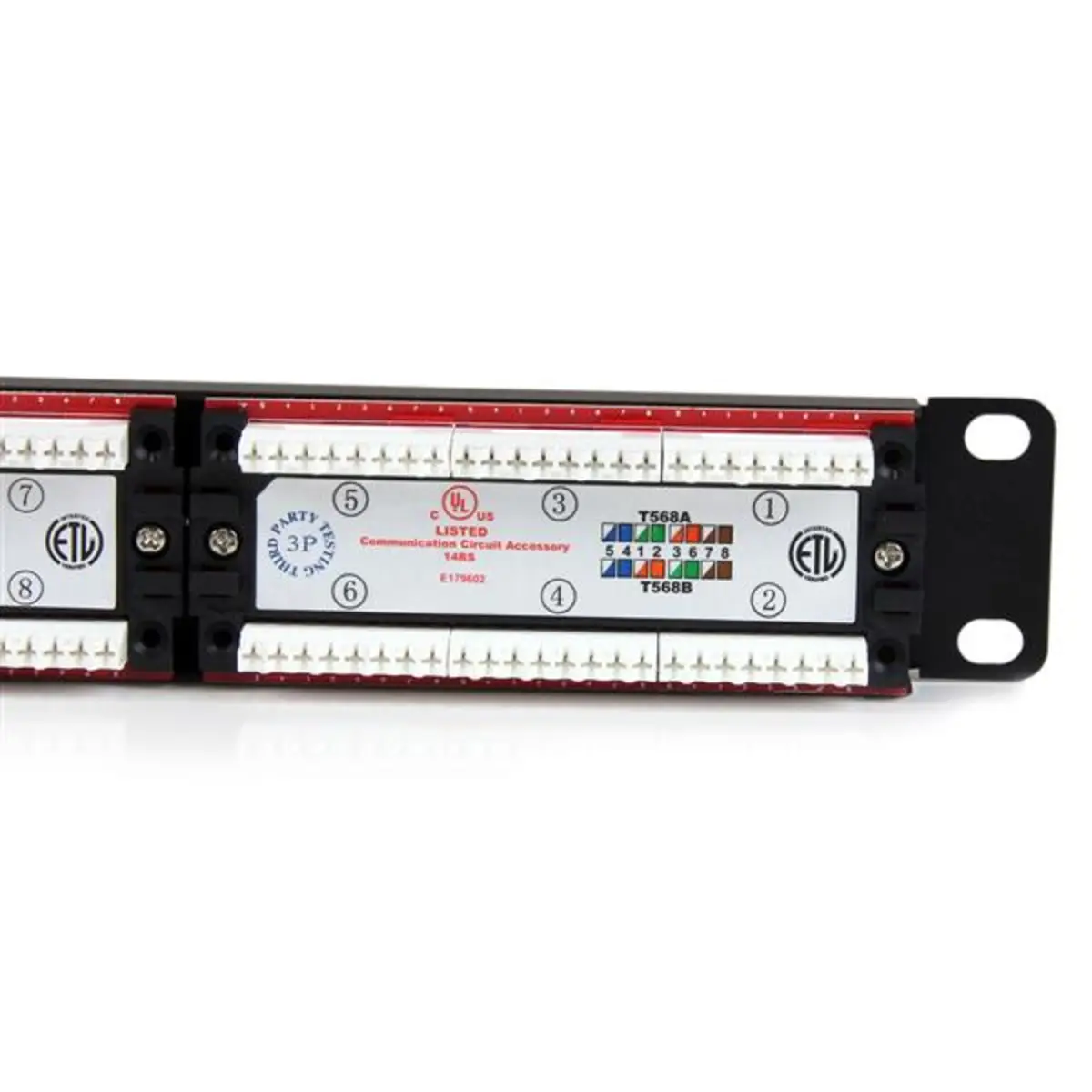 24-Port 1HE Rackmount Cat6 Patch Panel schwarz