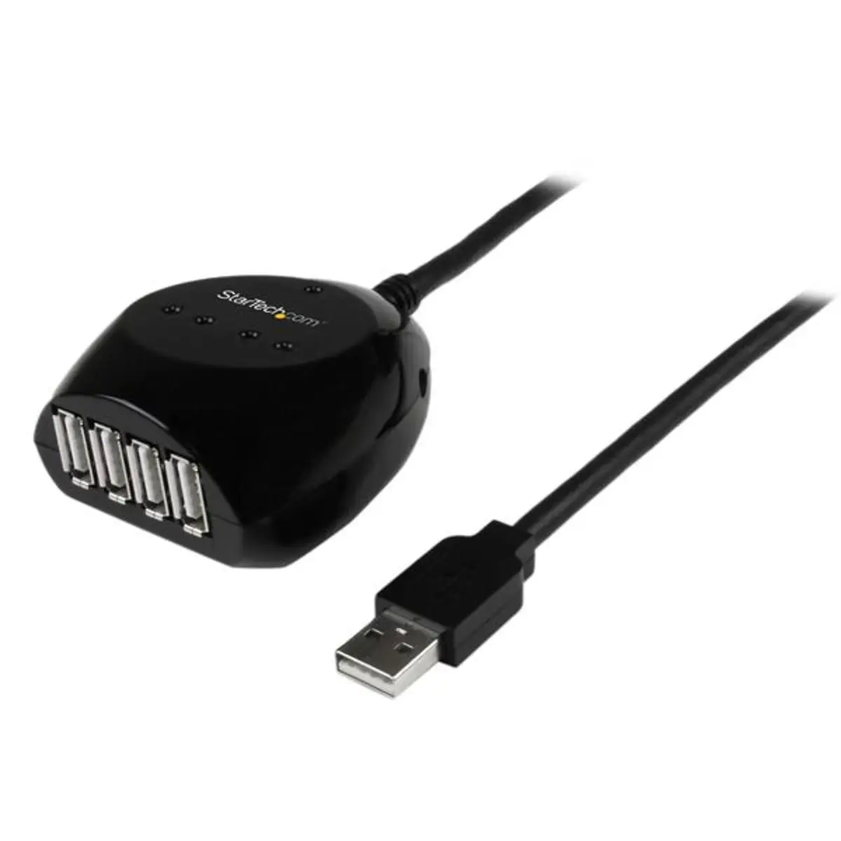 USB 2.0 Kabel aktiv mit 4-Port Hub schwarz 15m