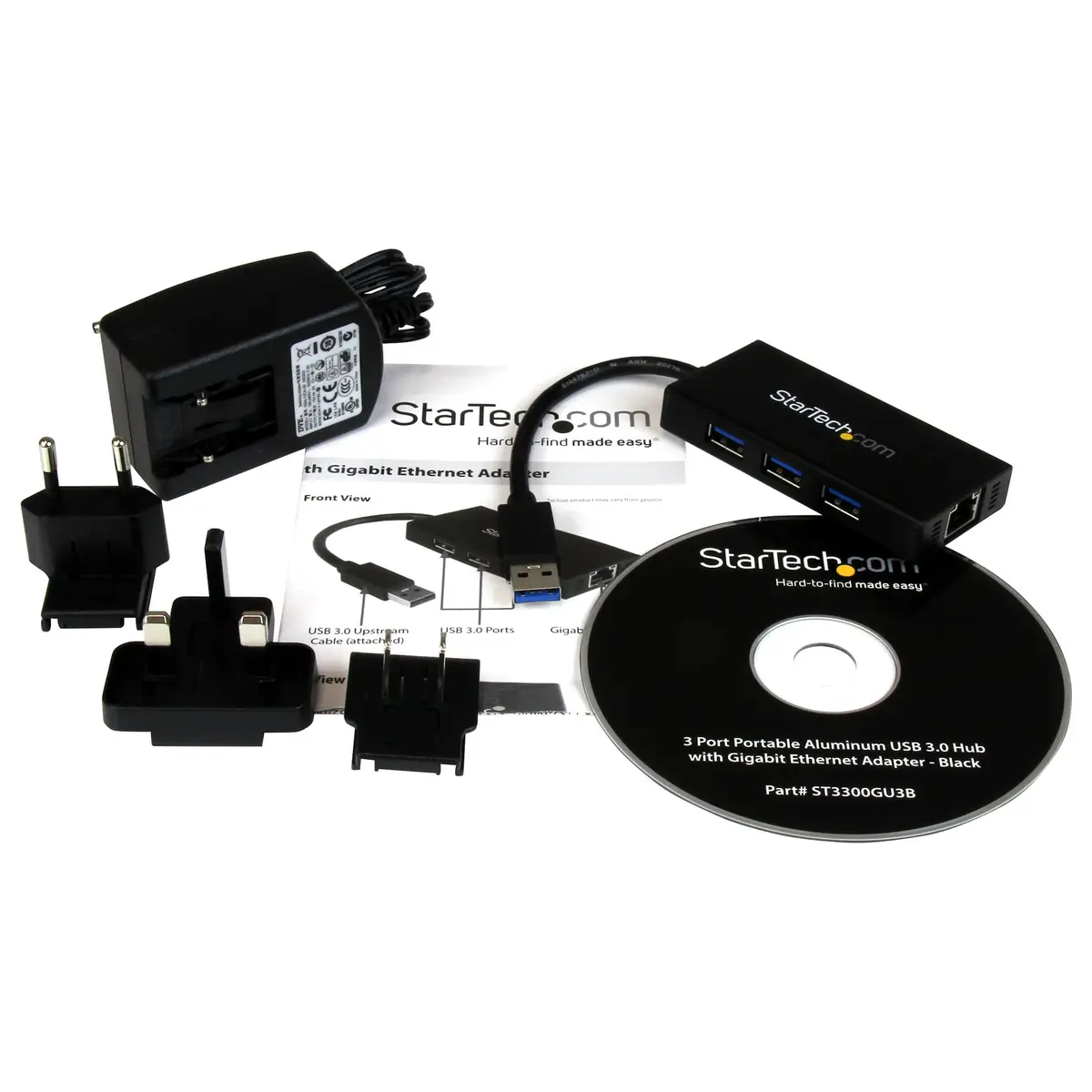 StarTech 3-Port USB 3.0 Hub with Gigabit Ethernet adaptor NIC