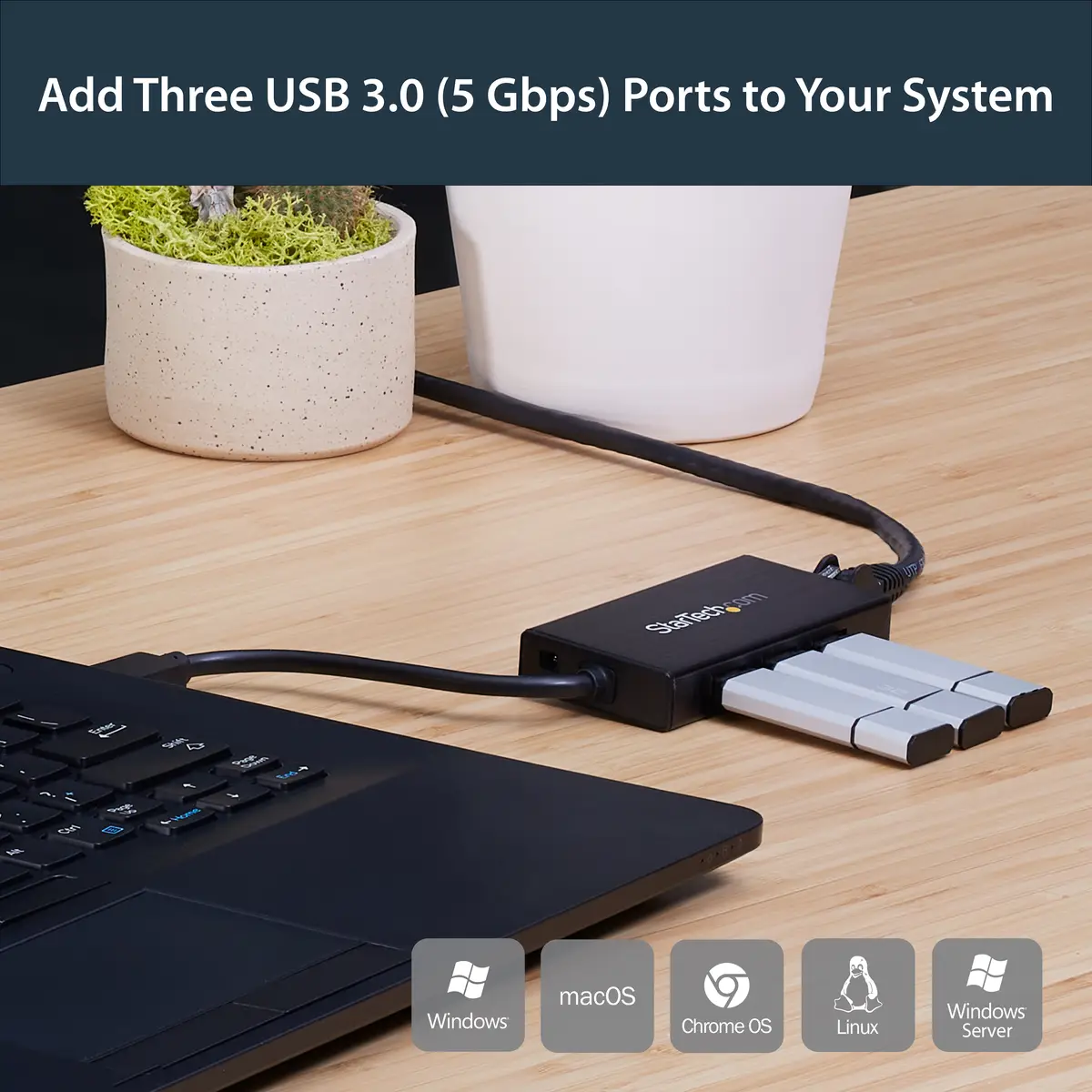 StarTech 3-Port USB 3.0 Hub with Gigabit Ethernet adaptor NIC