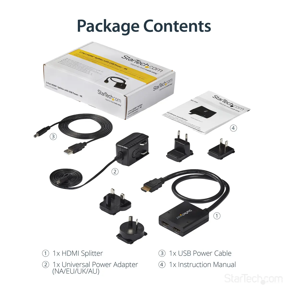 StarTech 2 Port 4K HDMI Video Splitter